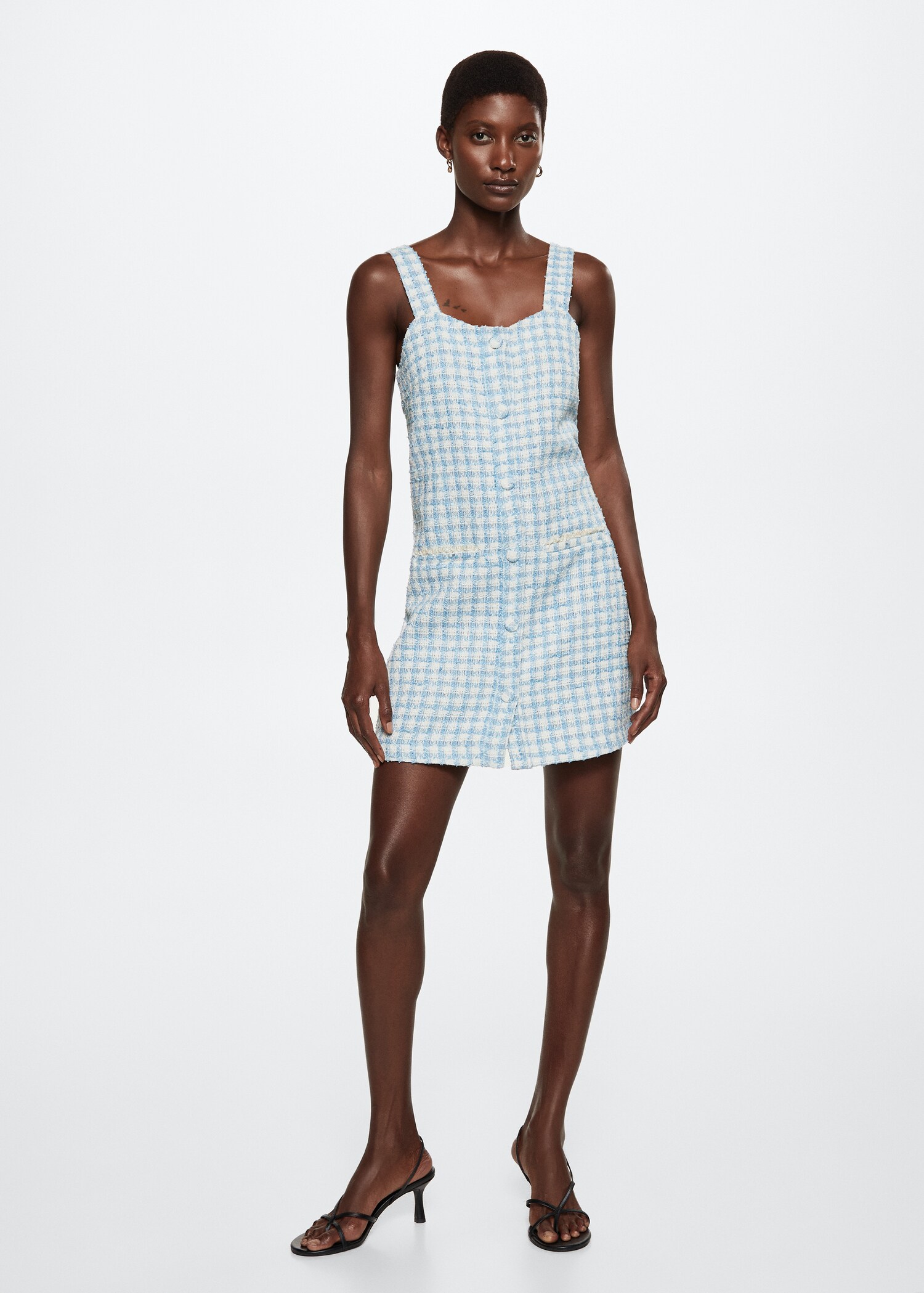 Vestido tweed botones - Plano general