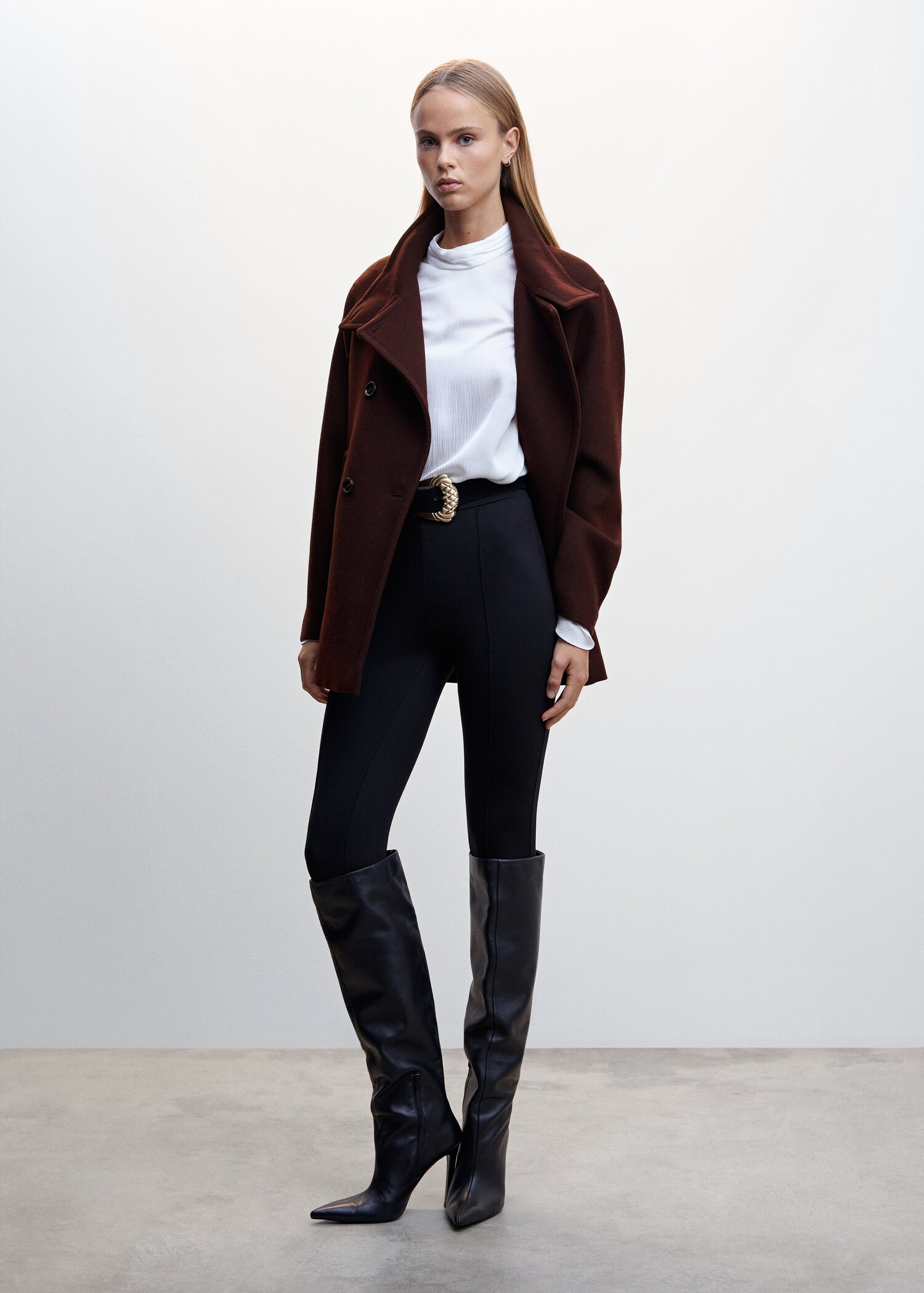 Manteau en laine à col cheminée - Plan général
