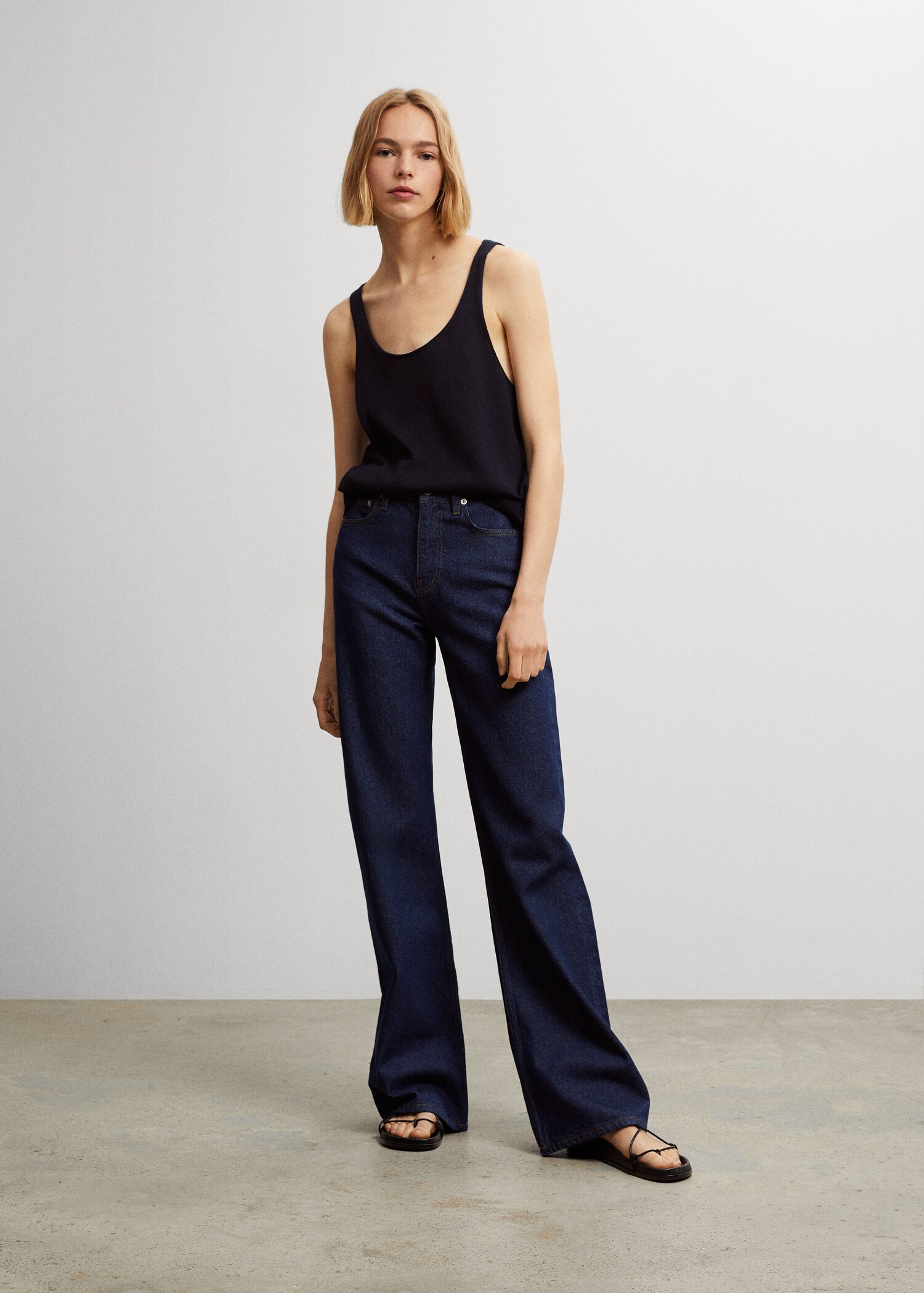 High-waist wideleg jeans - Overzichtstekening