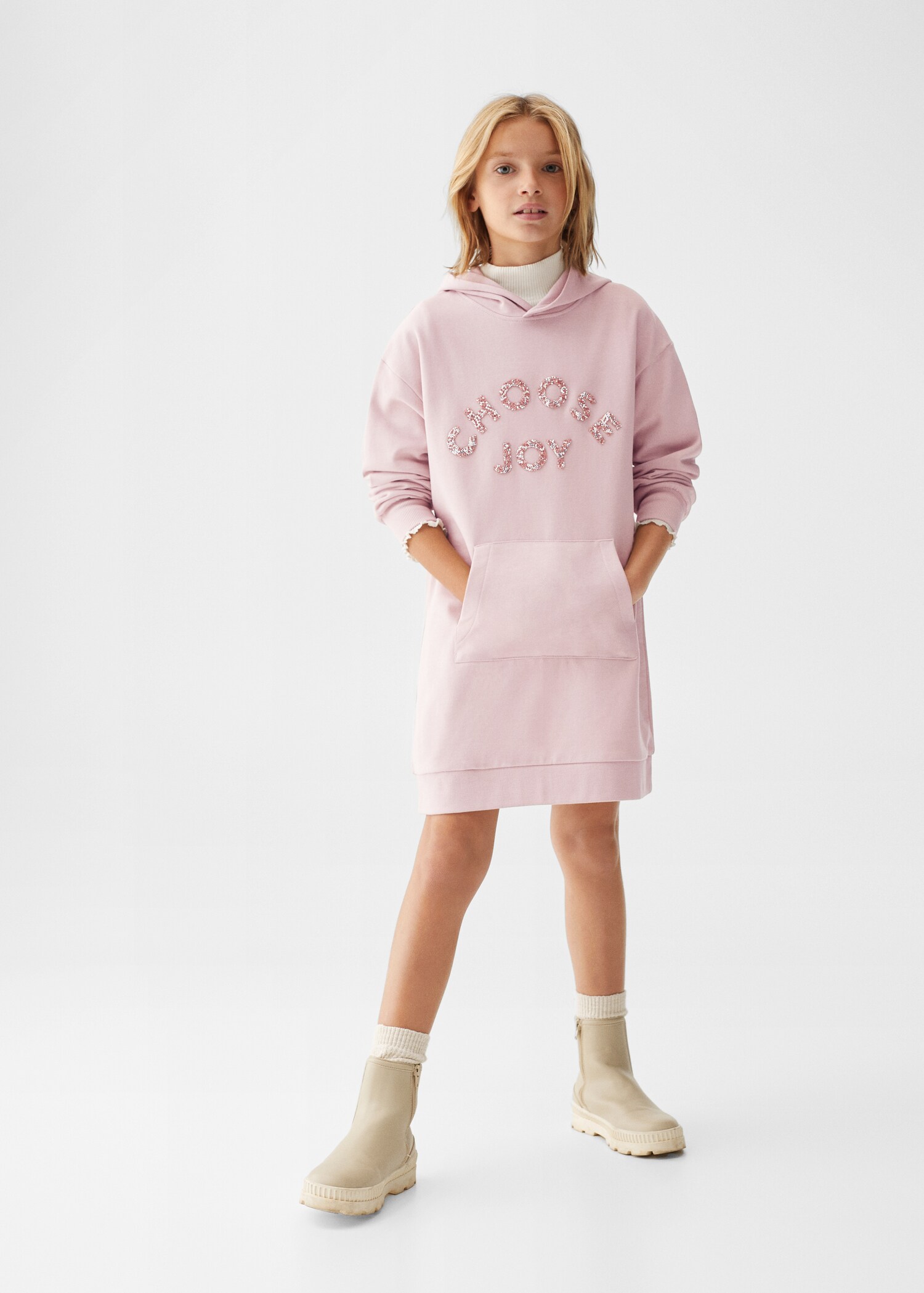 Vestido sudadera capucha - Plano general