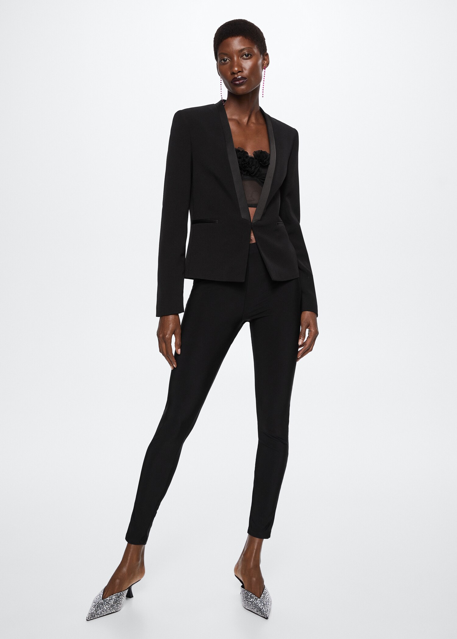 Satin detail blazer - General plane