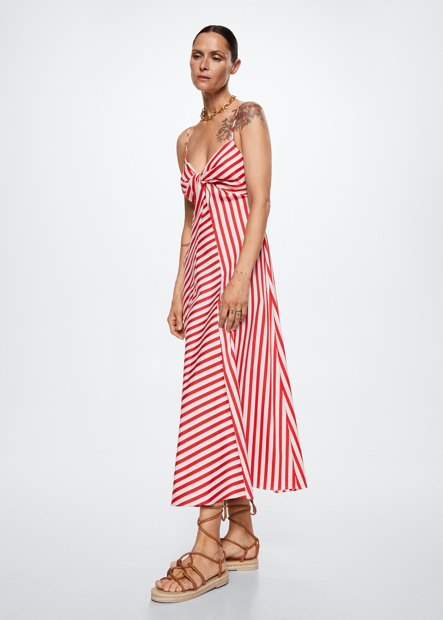 Striped cotton-blend dress - General plane