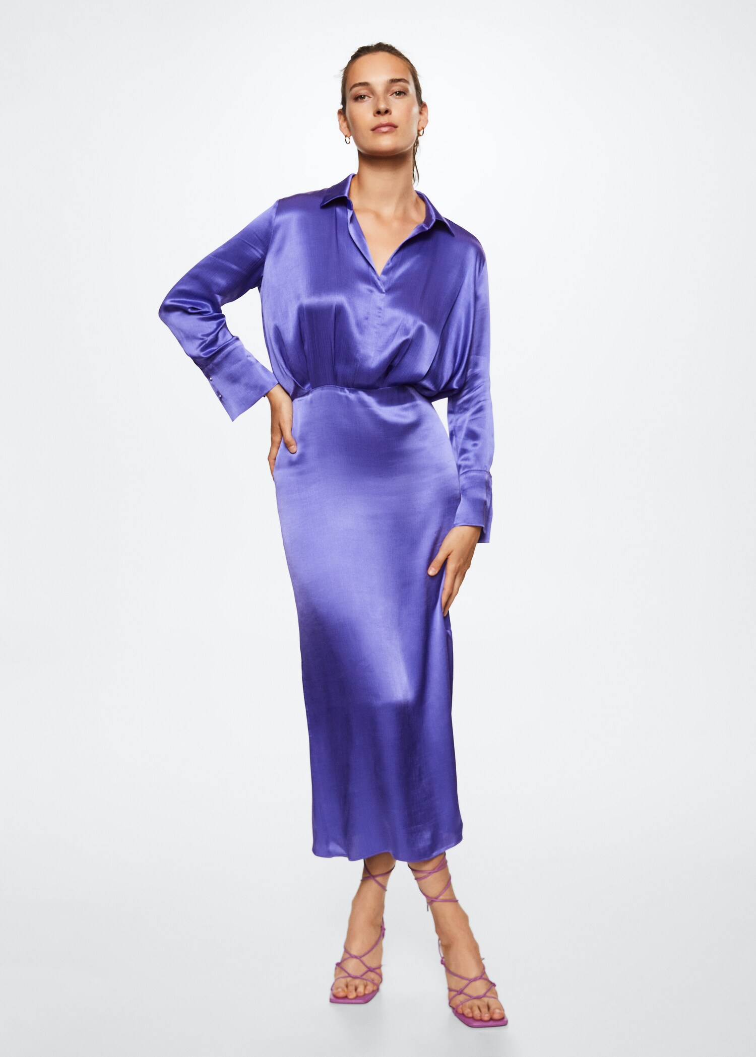 Satin shirt dress - General plane