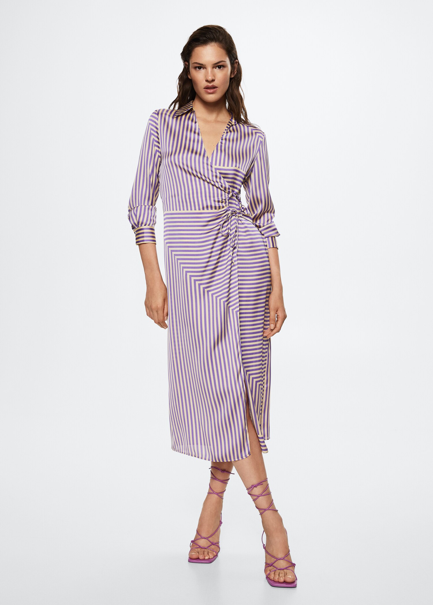 Striped satin dress - General plane