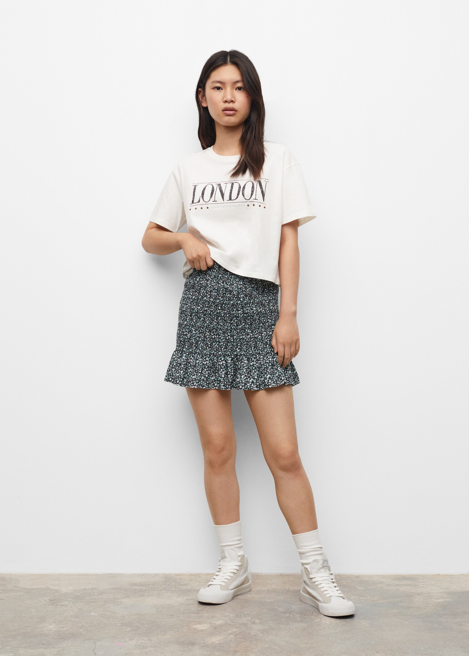 Printed cotton-blend T-shirt - General plane