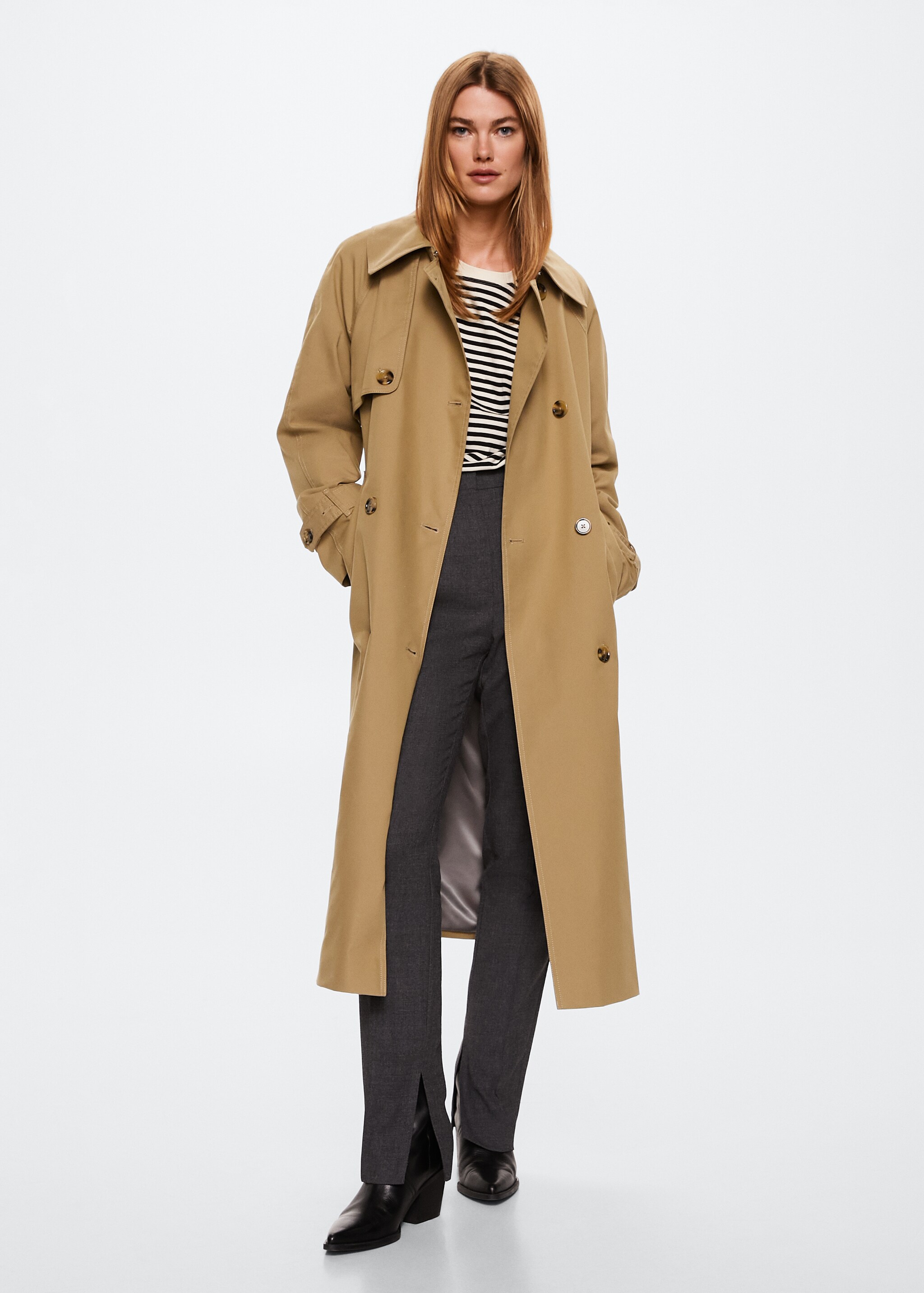 Cotton classic trench coat - General plane