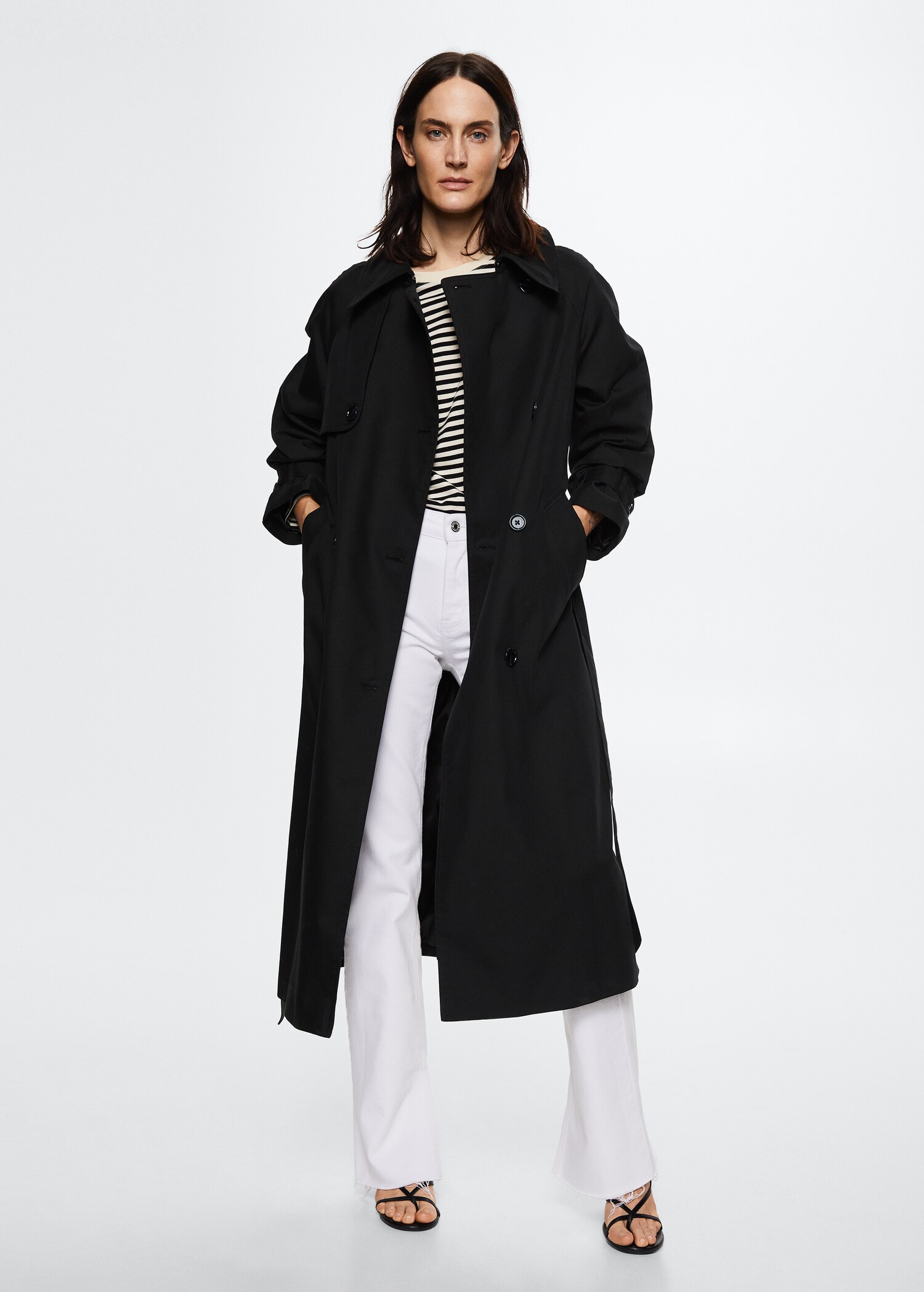 Cotton classic trench coat - General plane