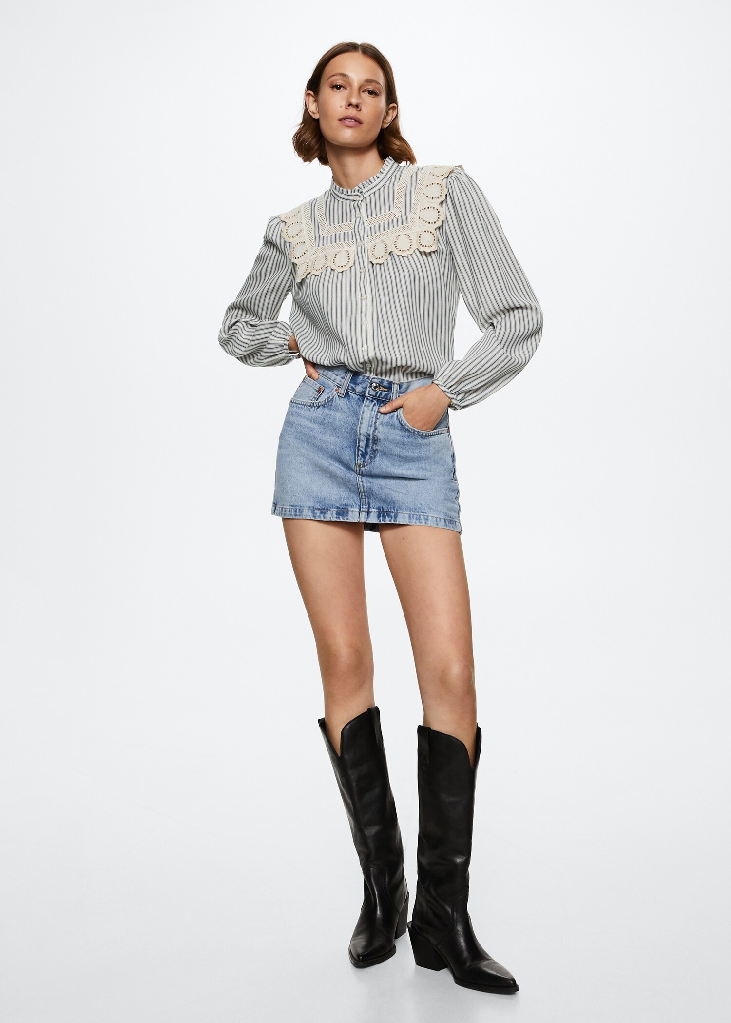 Swiss embroidery cotton blouse - General plane