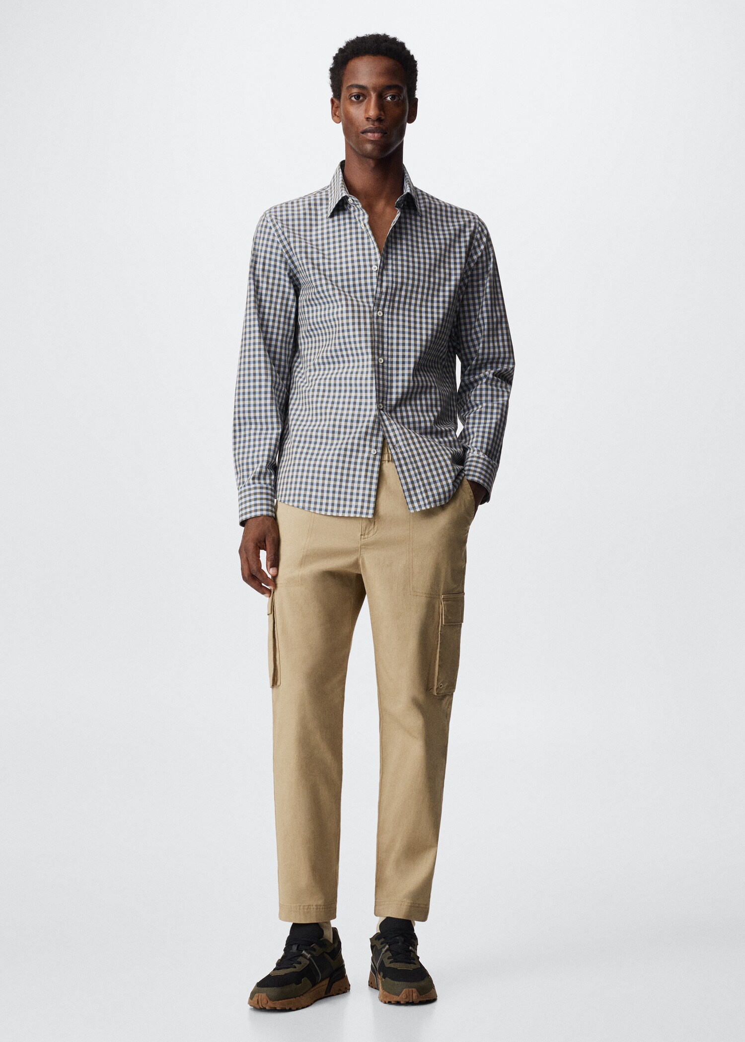 Gingham check cotton shirt - General plane