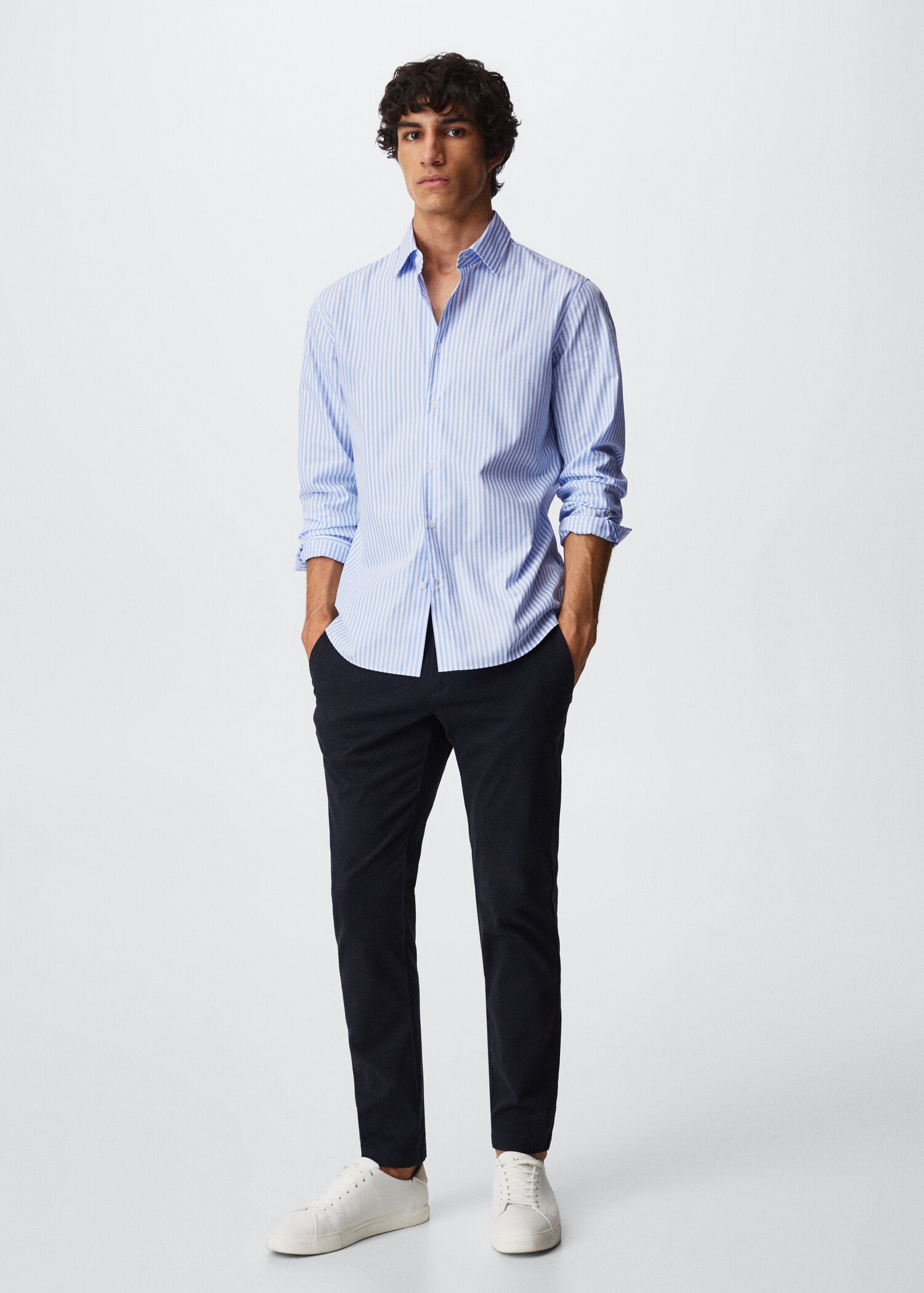 Chemise habillée coton rayures - Plan général