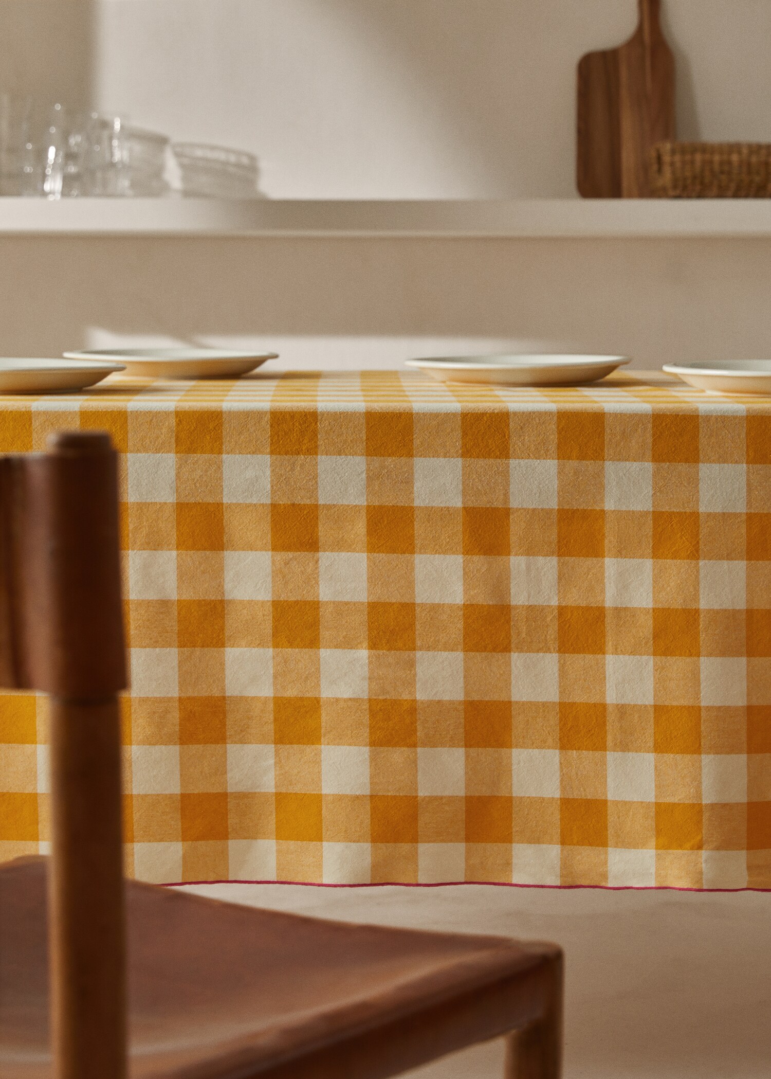 Striped cotton tablecloth 150x250cm - General plane