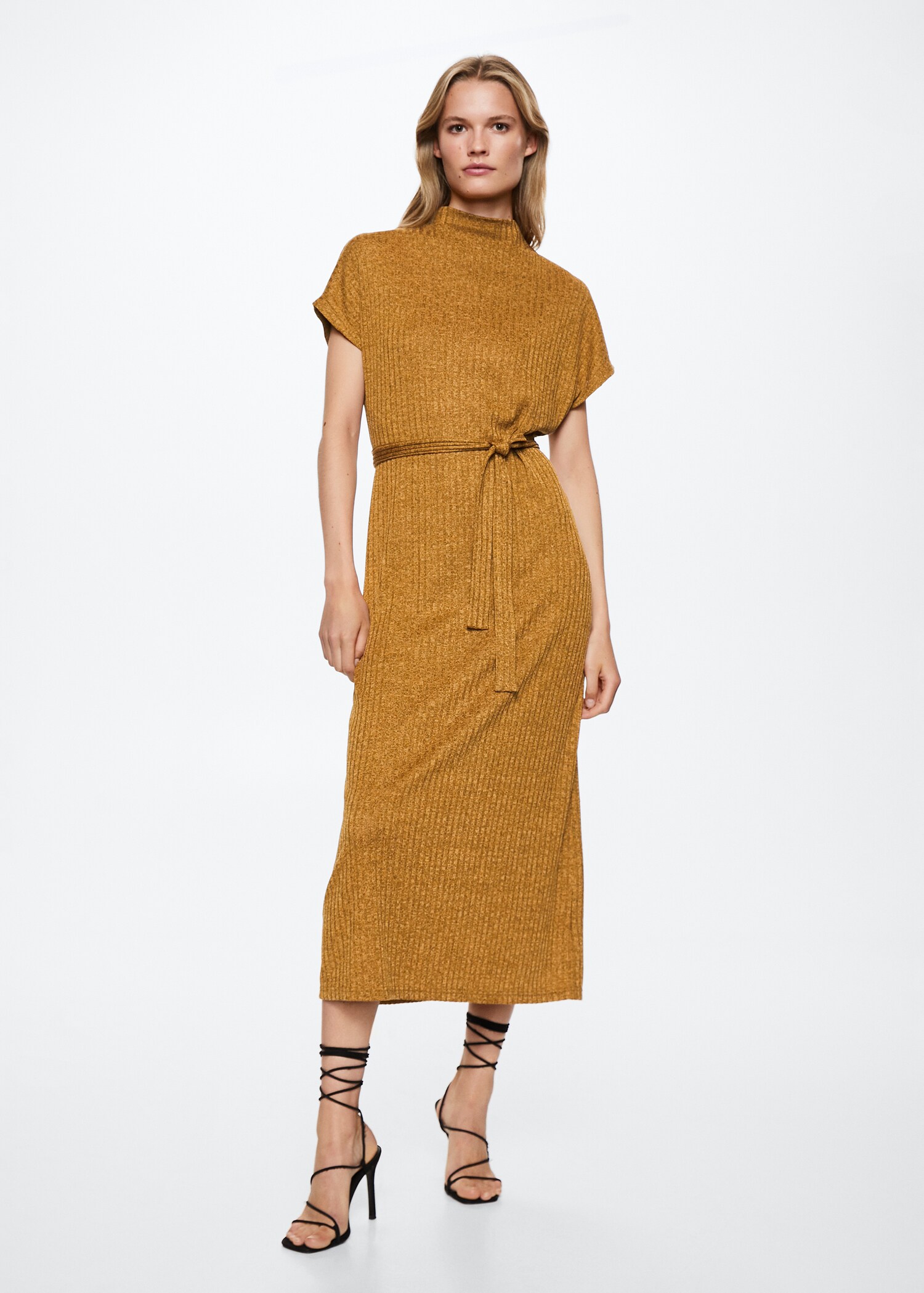 Ribbed midi dress - General plane