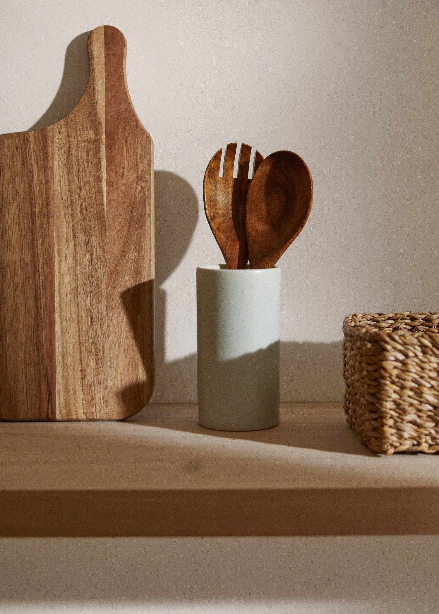 Acacia wood spoon and fork  - General plane