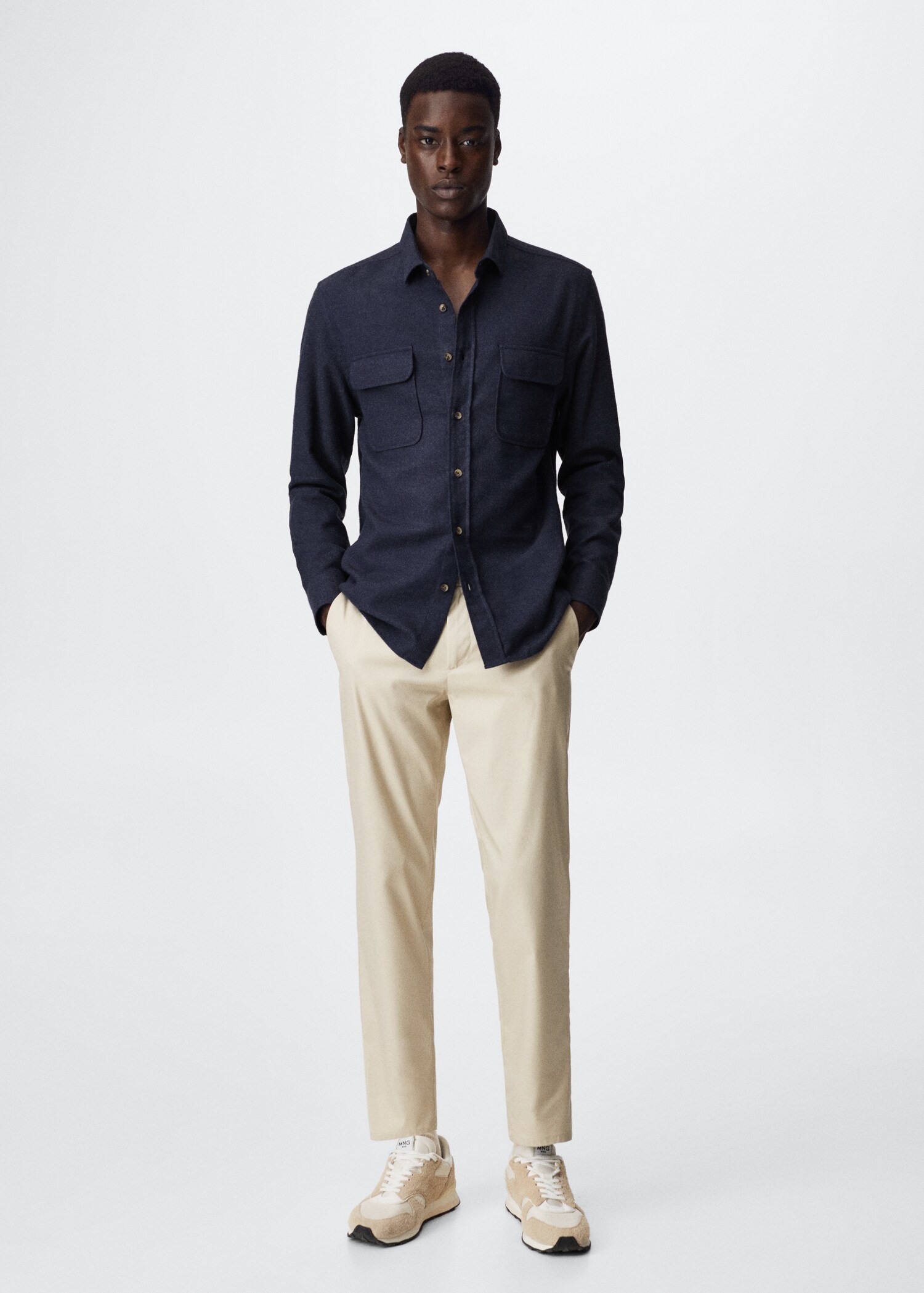 Textured cotton shirt - General plane