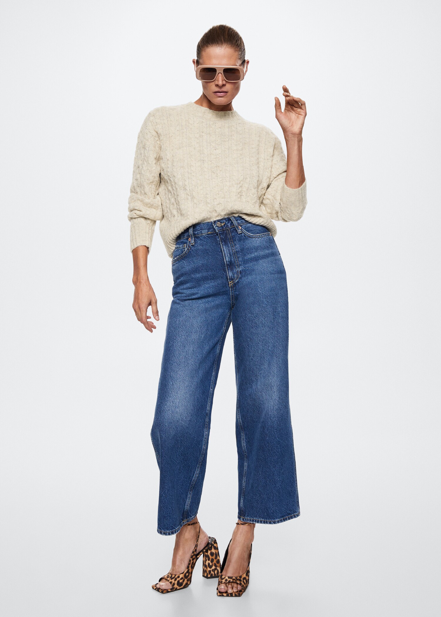 Pullover mit Zopfmuster - Allgemeine Ansicht