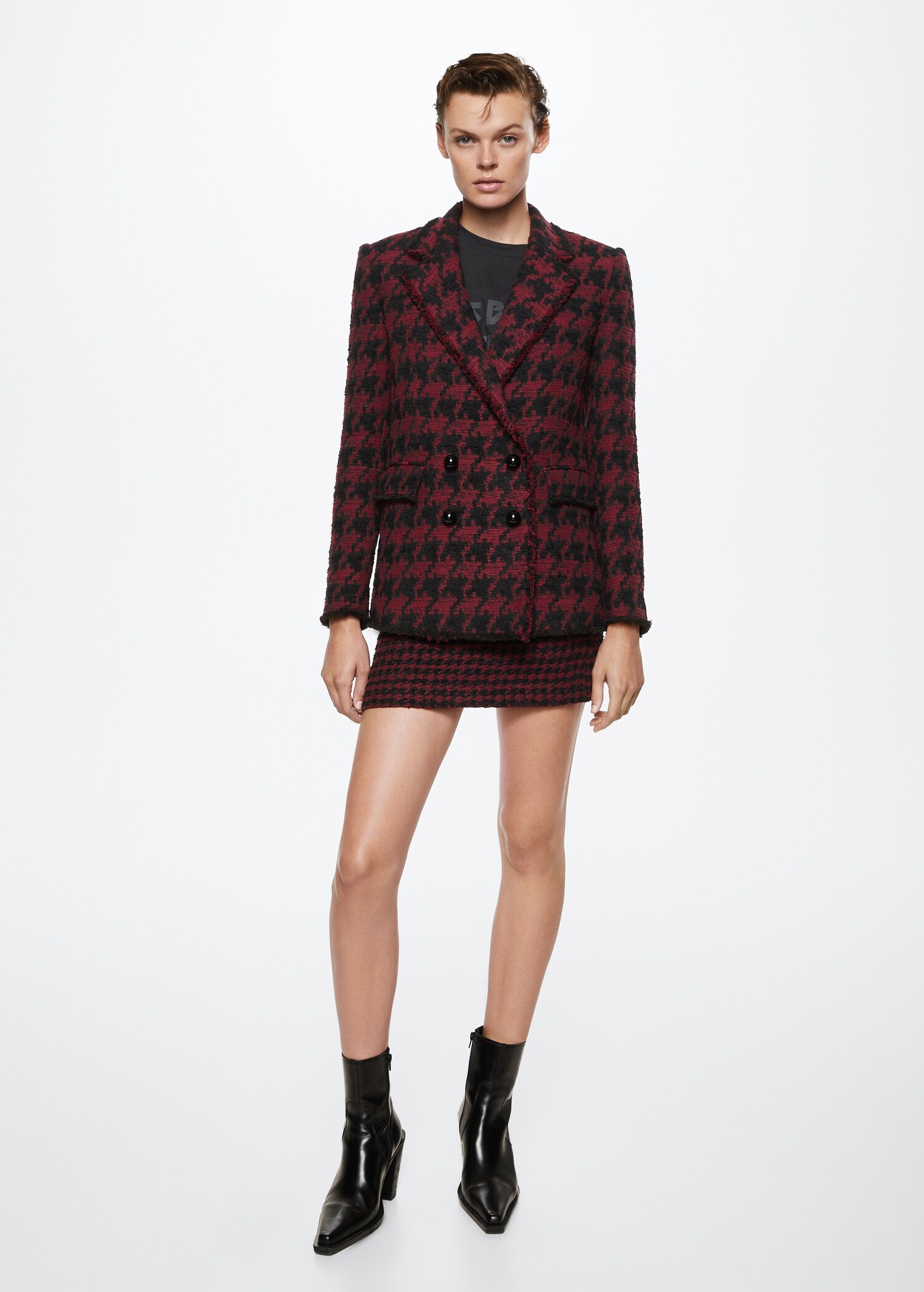 Lapels Houndstooth suit blazer - General plane