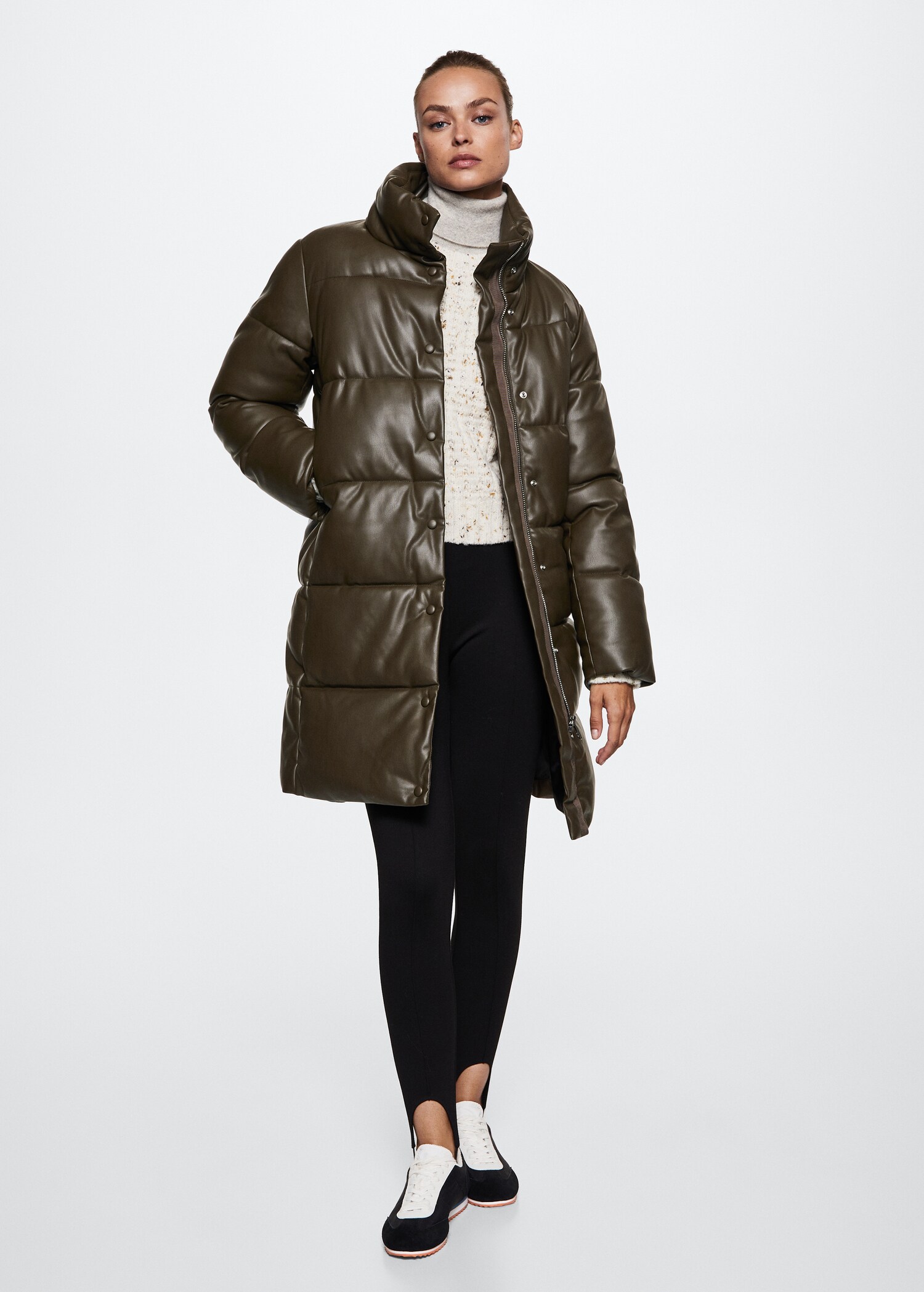 Anorak acolchado efecto piel - Plano general