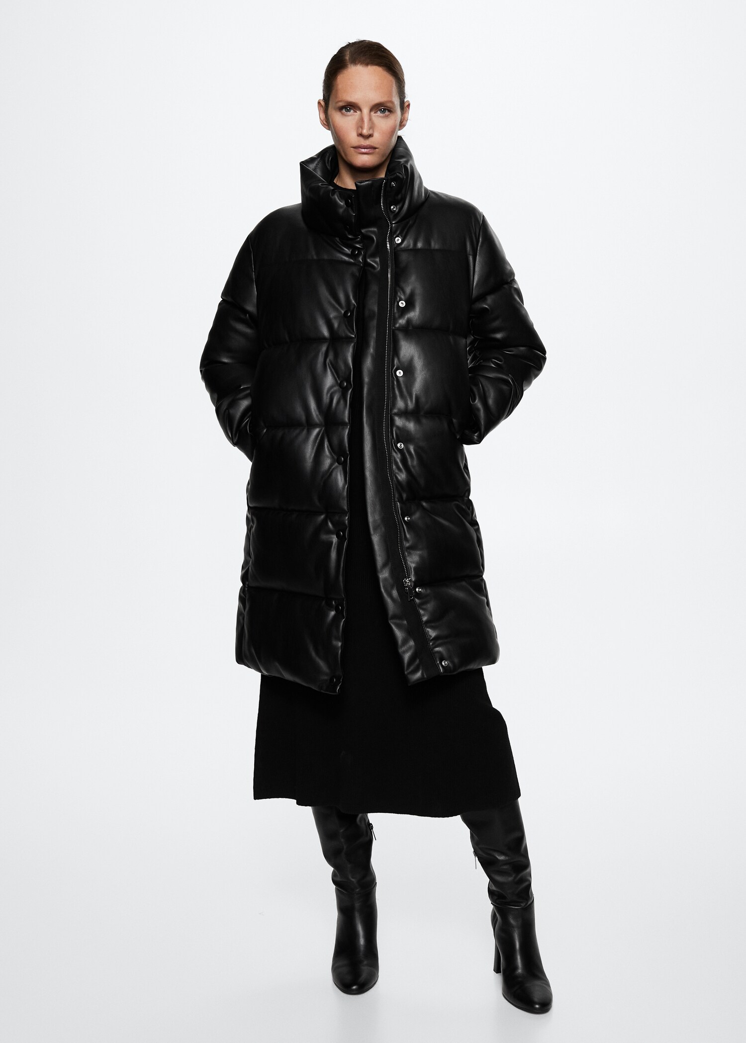 Anorak acolchado efecto piel - Plano general