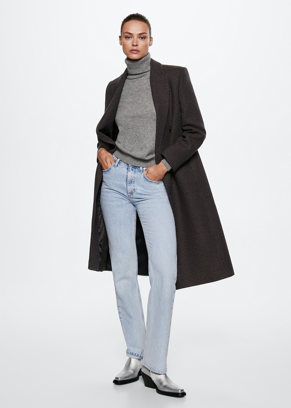 Houndstooth wool-blend coat - Women | MANGO Kosovo Houndstooth wool-blend coat - Women | MANGO Kosovo