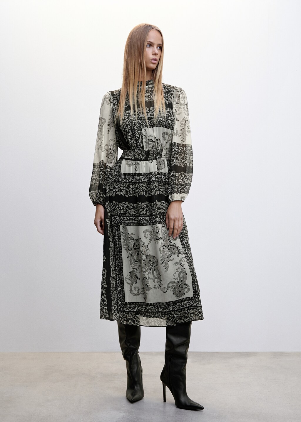 Mango midi printed dress sale
