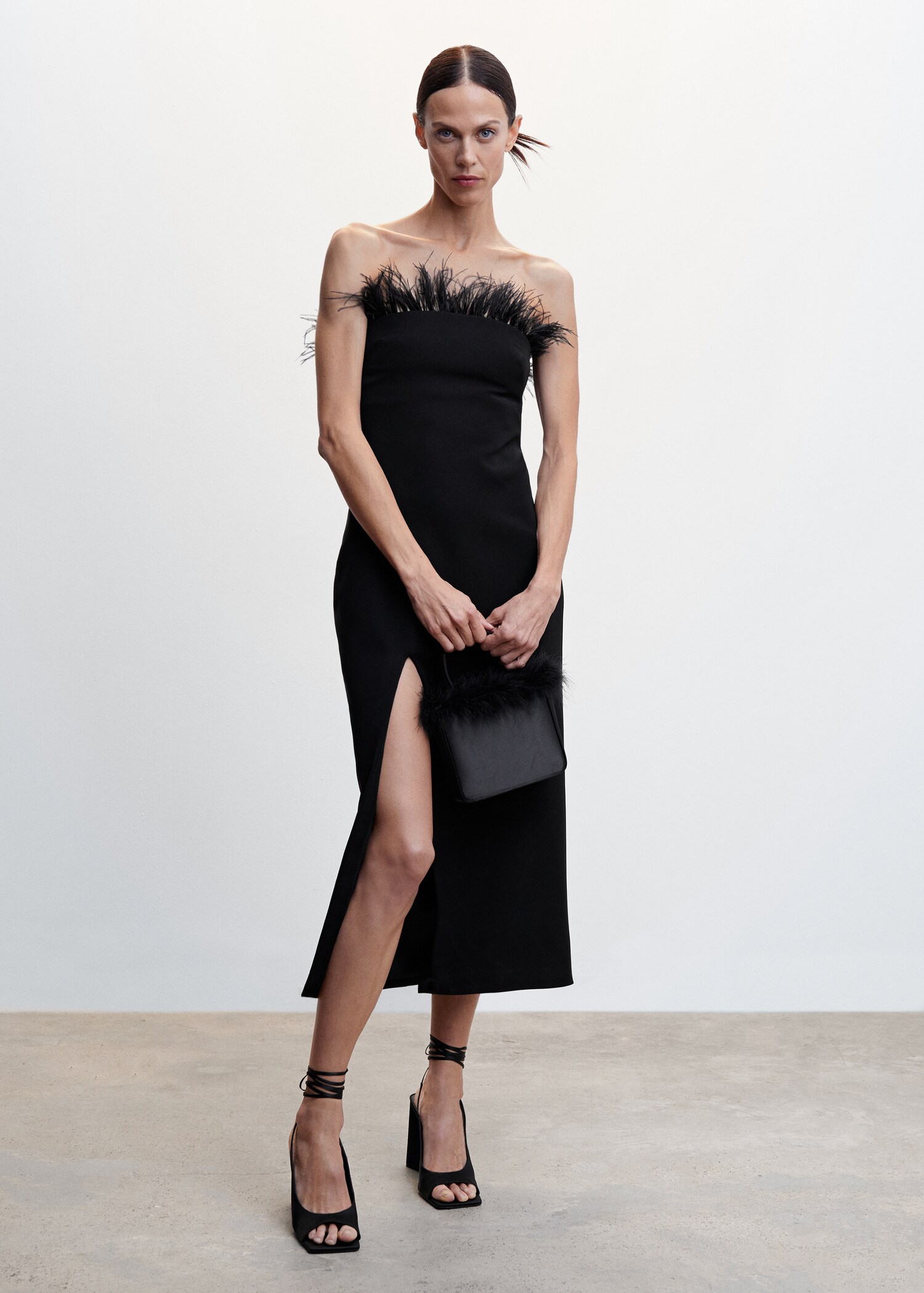 Feather-detail dress - General plane