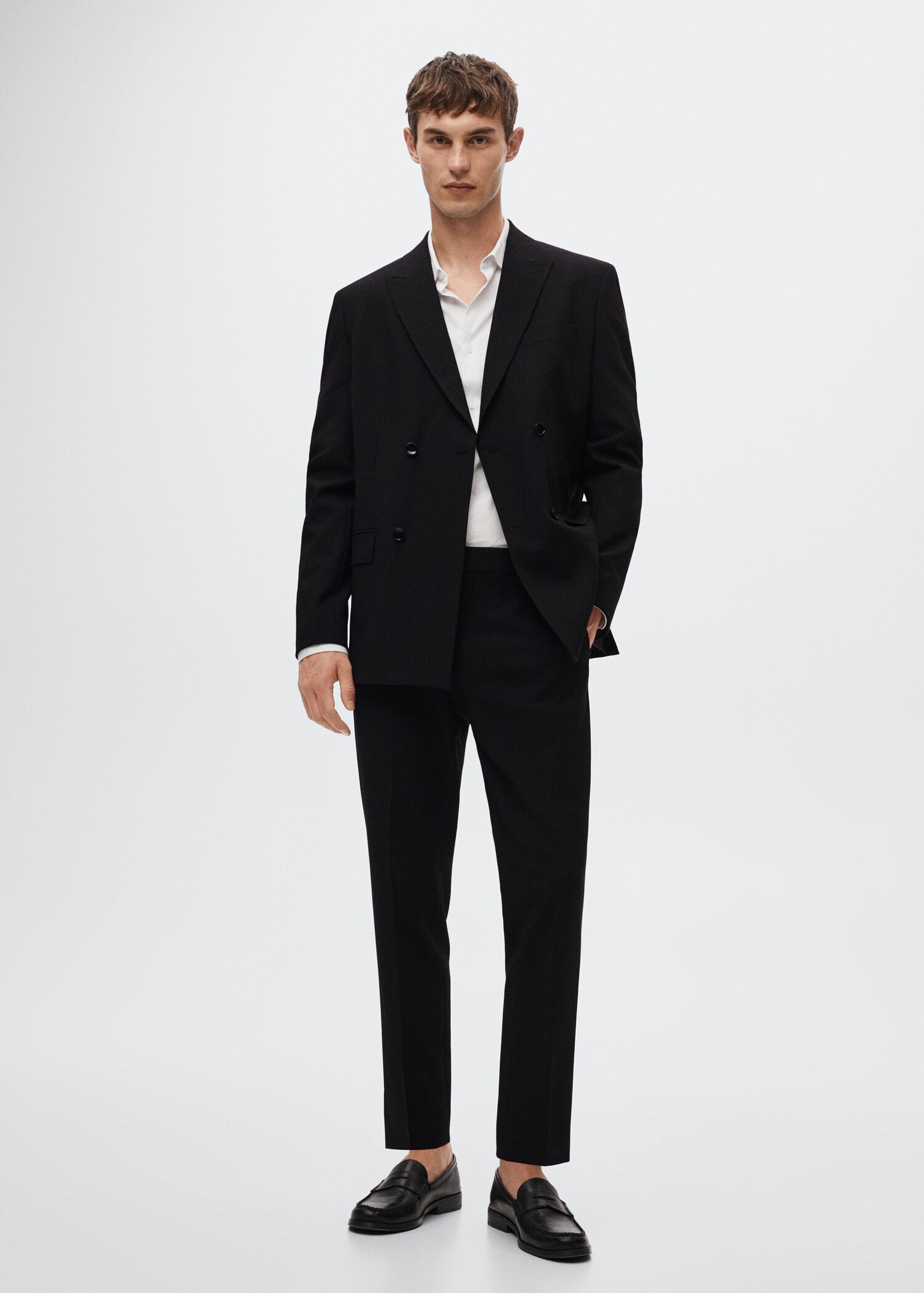 Veste costume slim fit croisée - Plan général