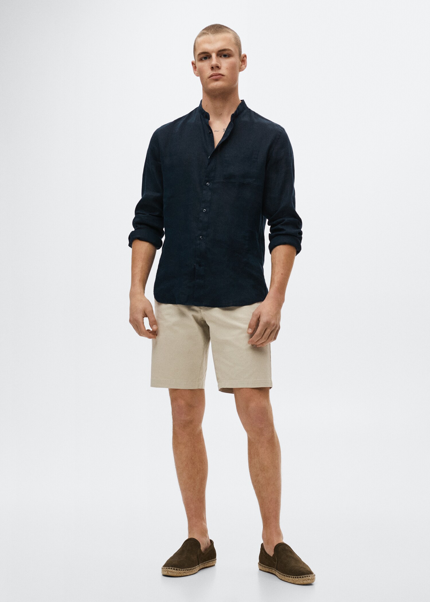 Slim-fit chino cotton bermuda shorts - General plane