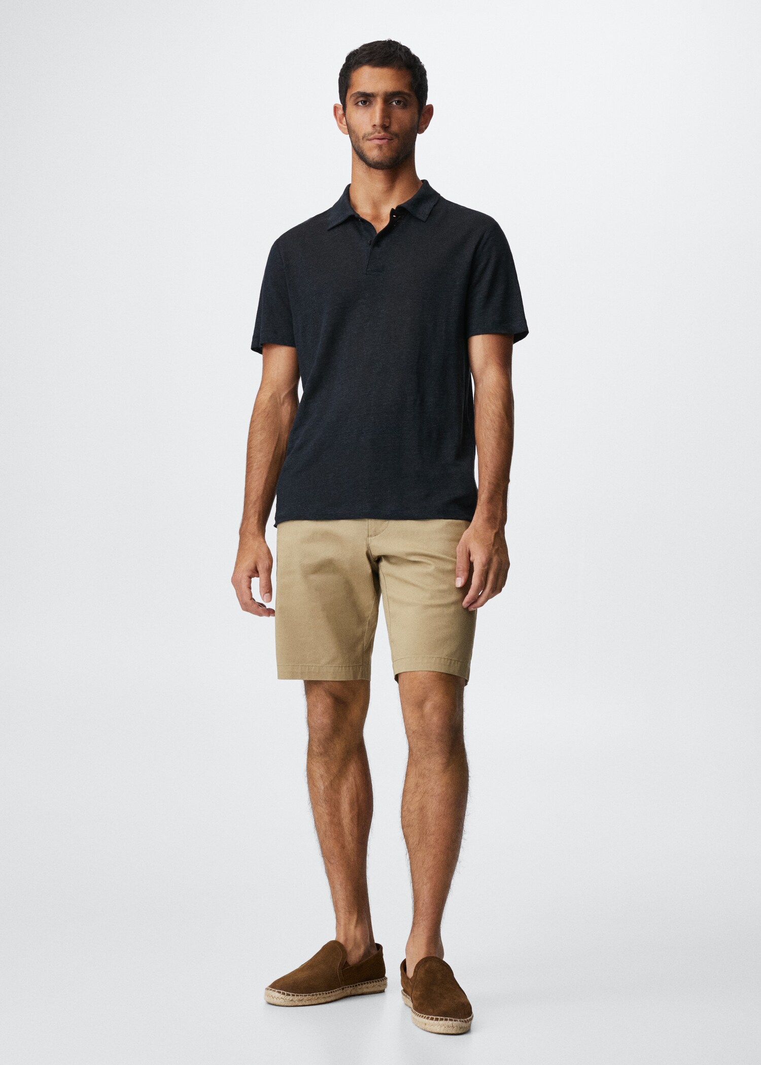 Slim-fit chino cotton bermuda shorts - General plane