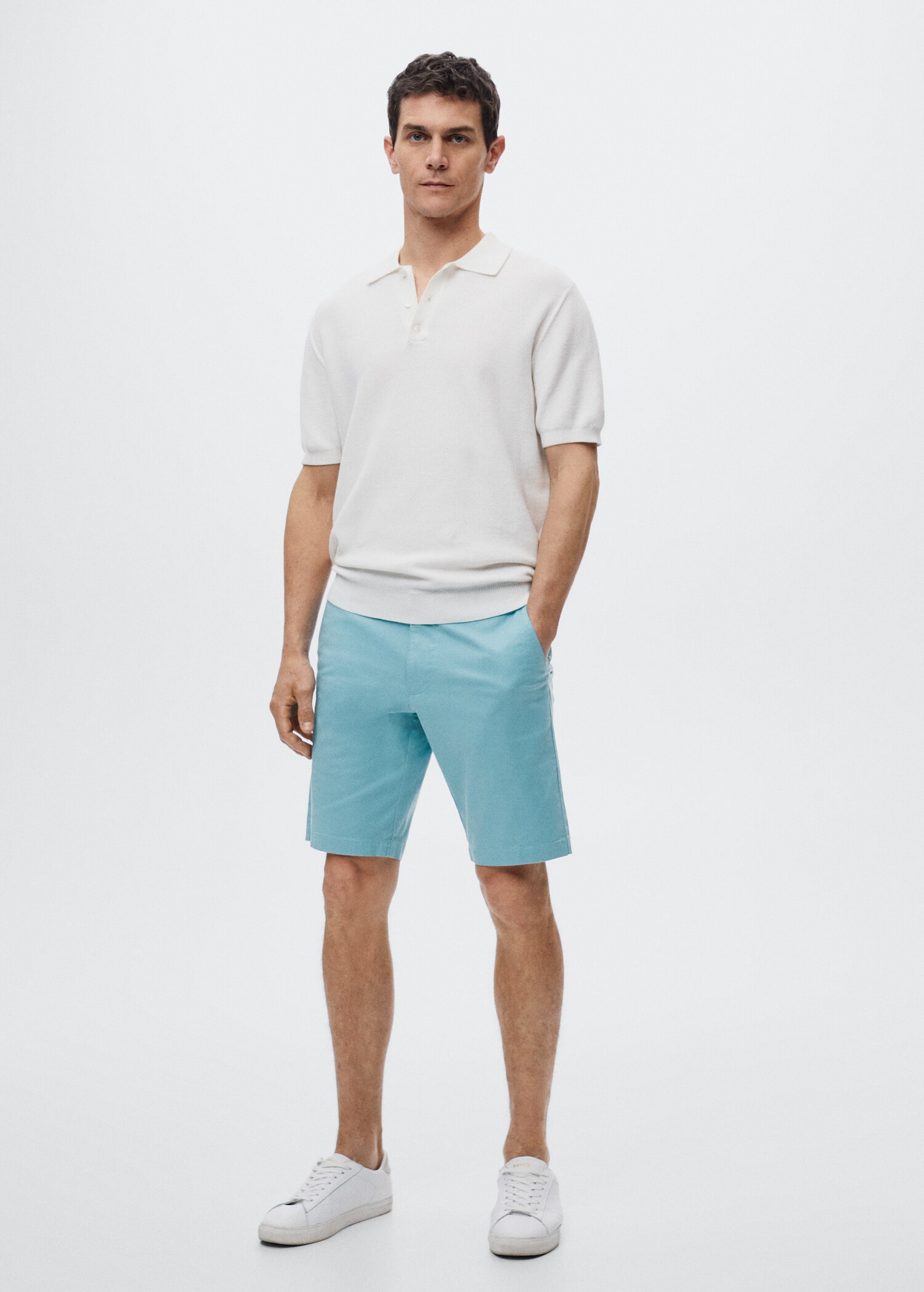 Slim-fit chino cotton bermuda shorts - General plane