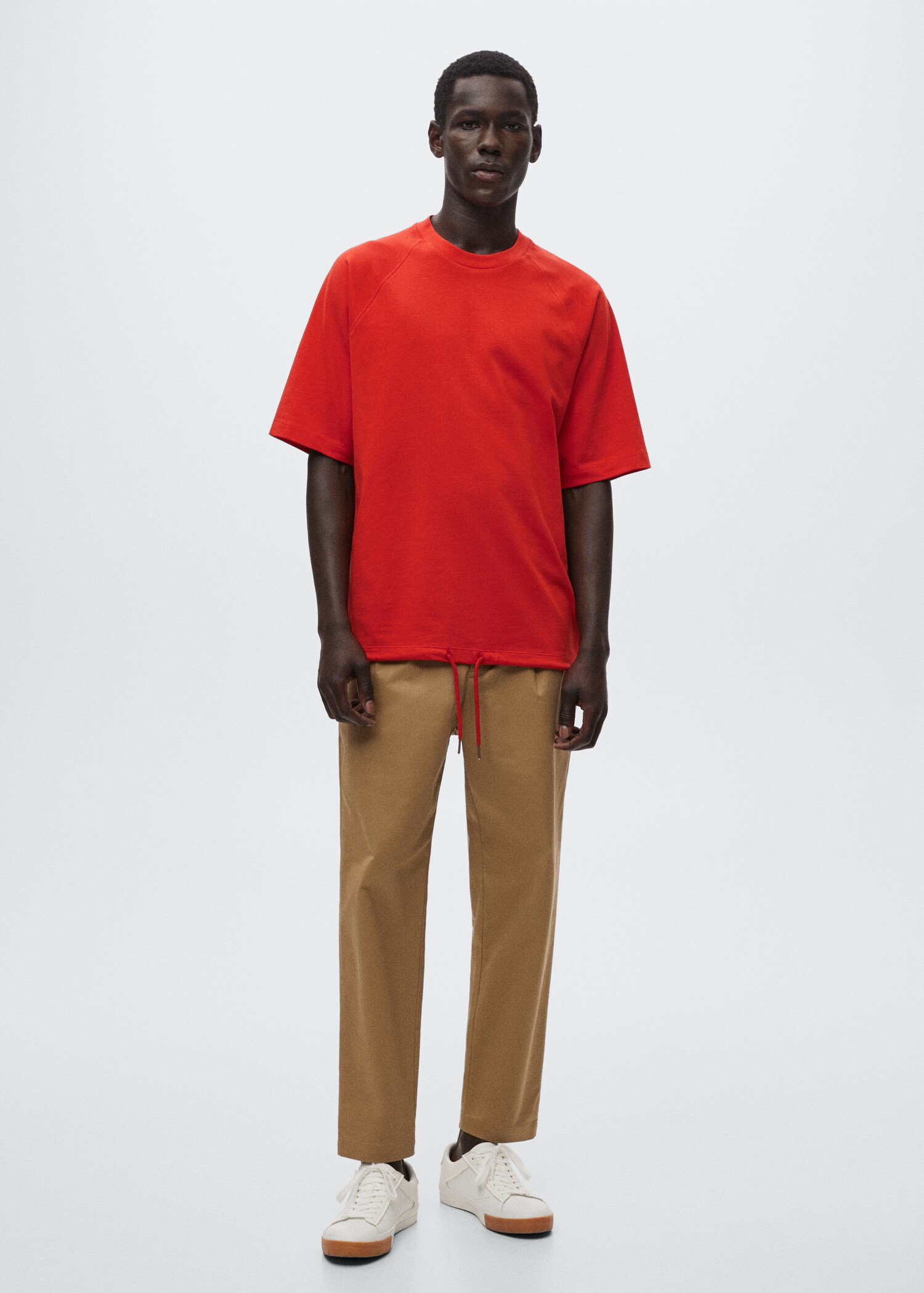 Drawstring cotton t-shirt - General plane
