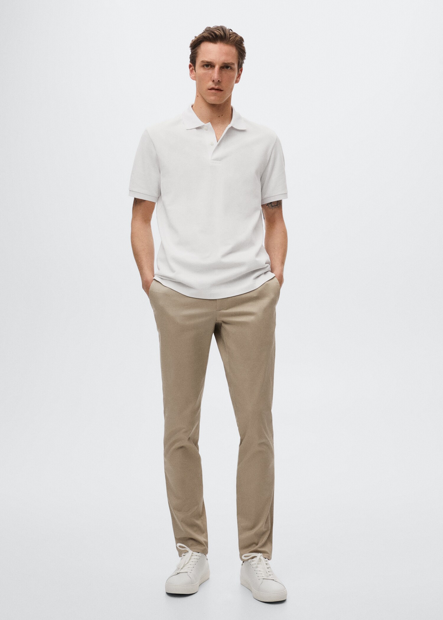 Cotton piqué polo shirt - General plane