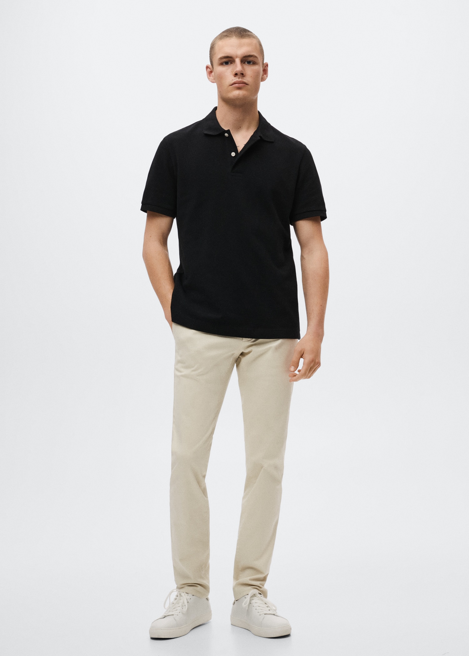 Cotton piqué polo shirt - General plane