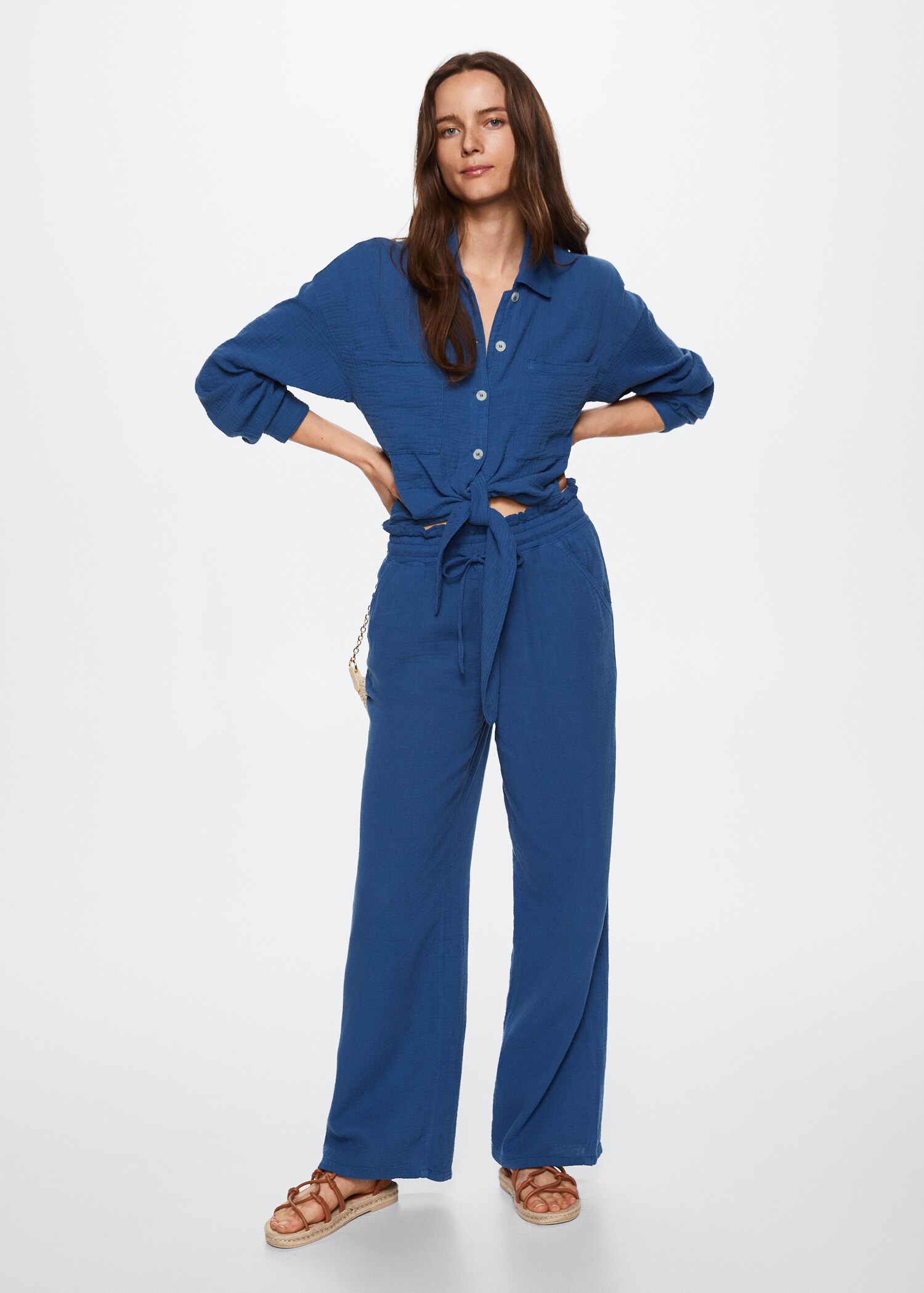 Pantalon coton tissu plissé - Plan général