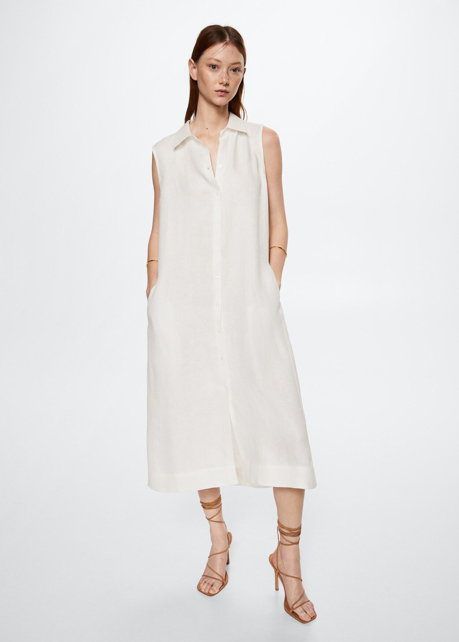100% linen shirty dress - General plane