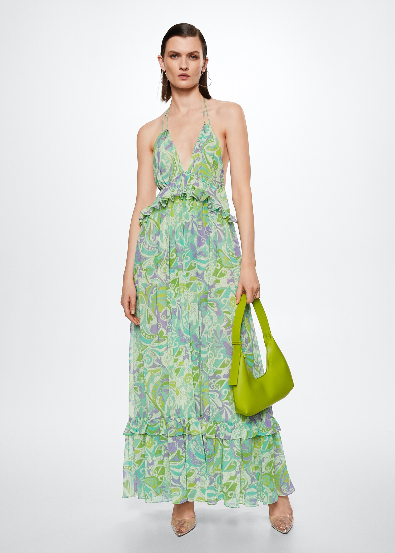 Open back printed dress - General plane
