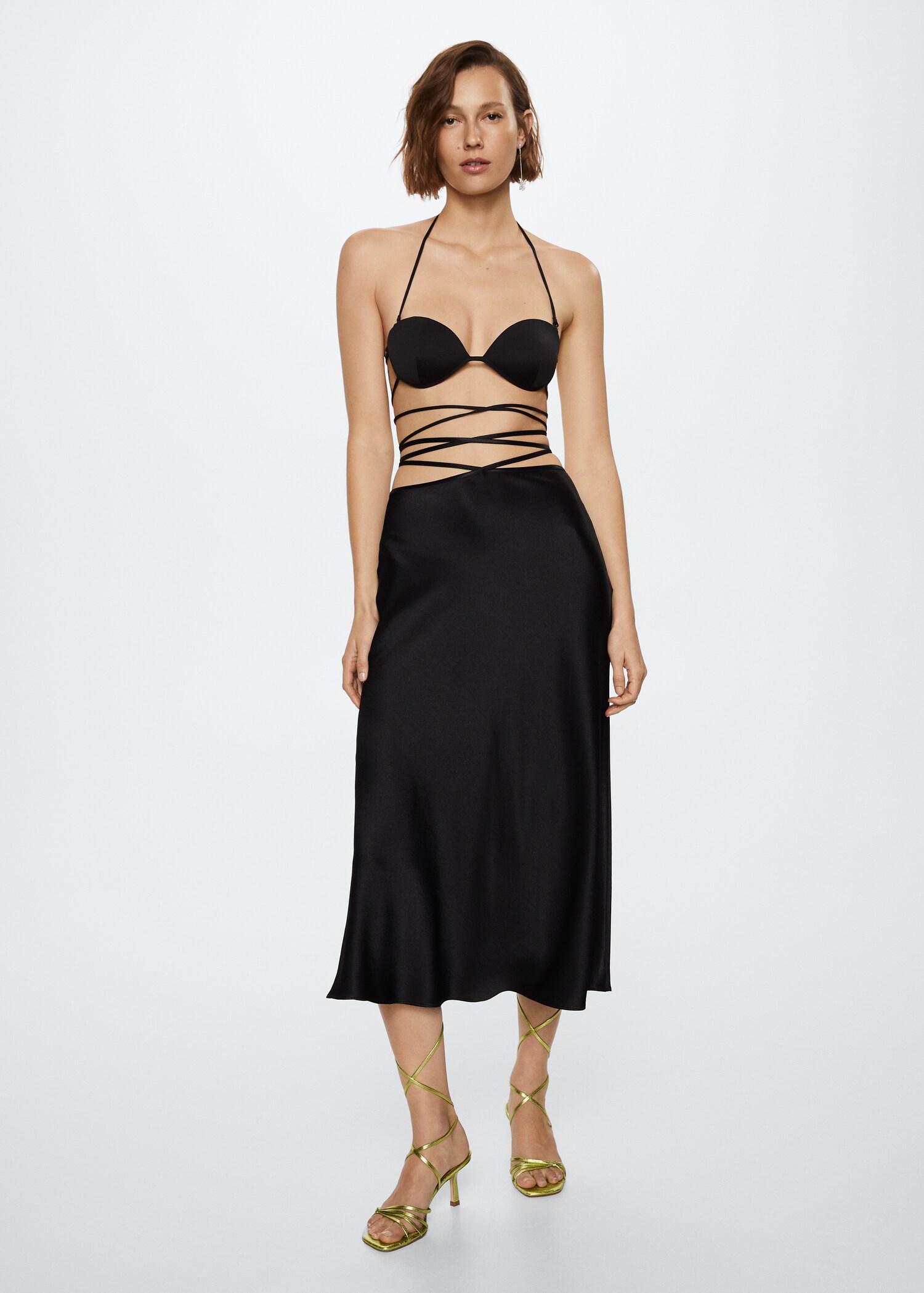 Satin wrap skirt - General plane