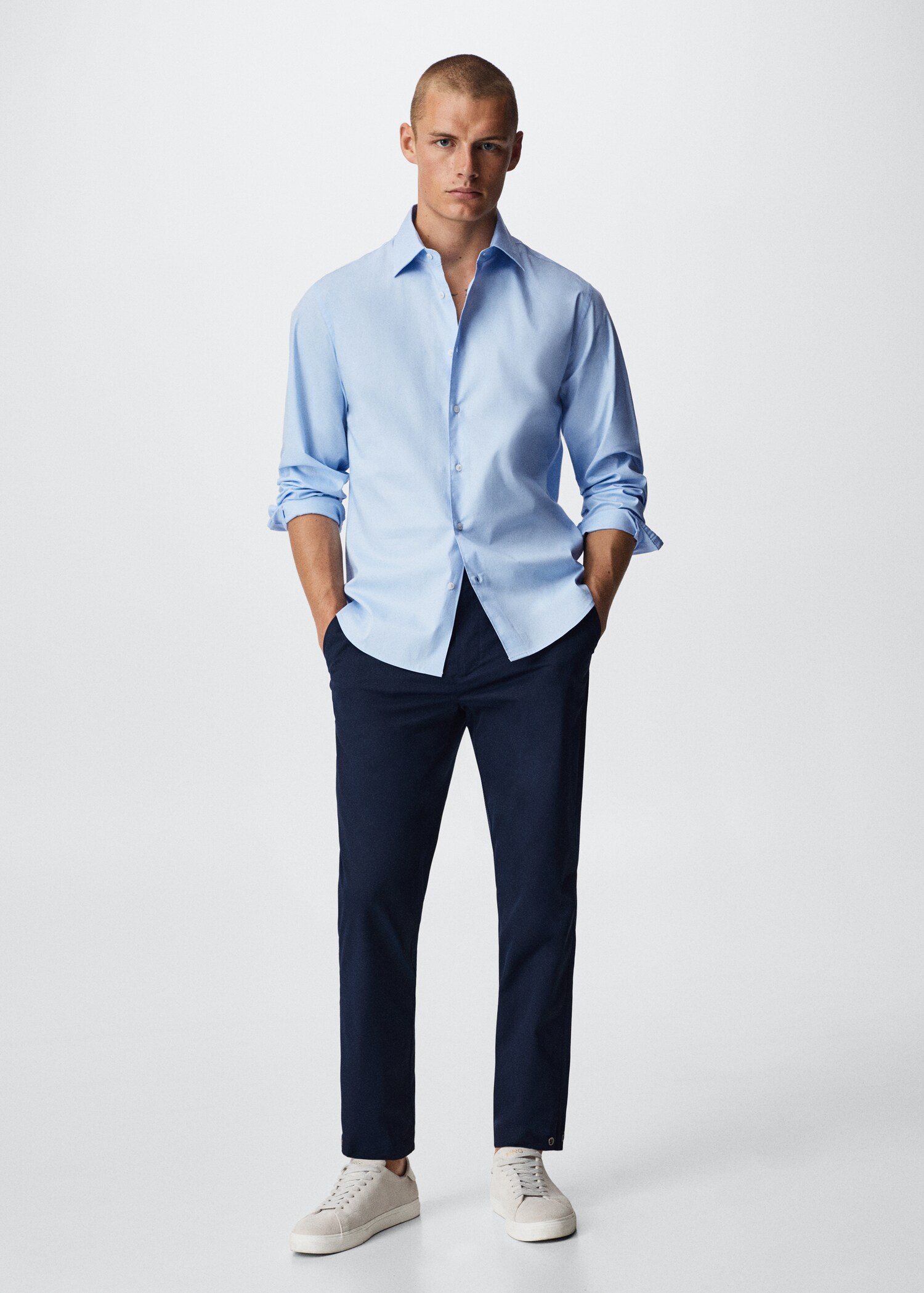 Slim fit stretch cotton shirt - General plane