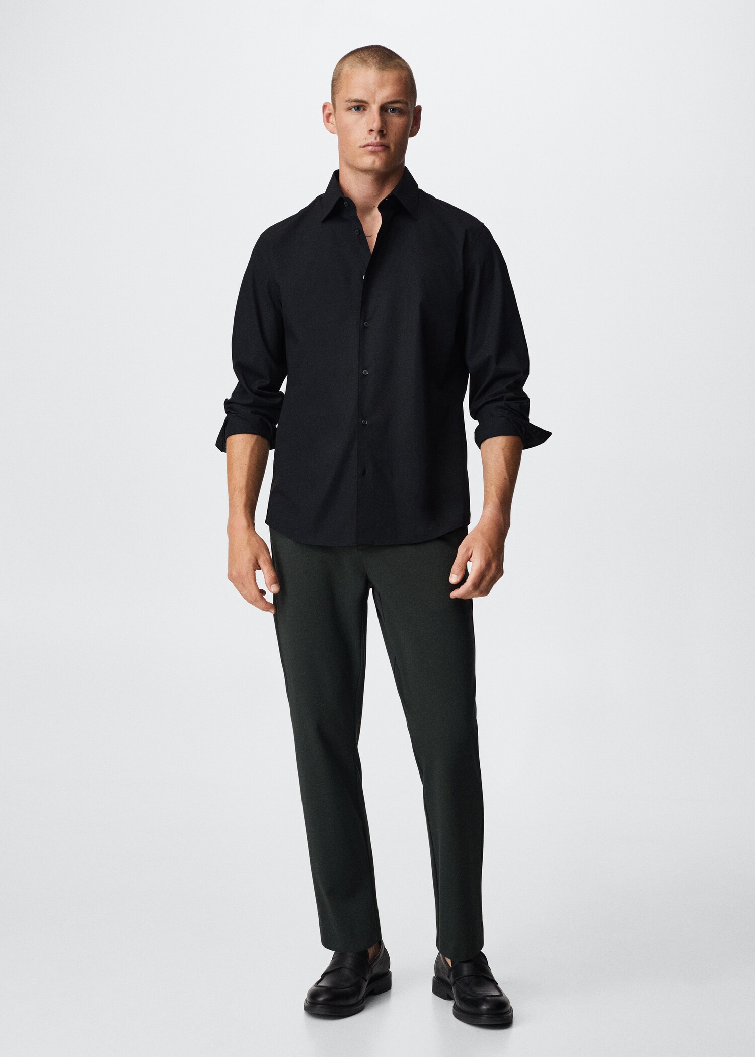 Slim fit stretch cotton shirt - General plane