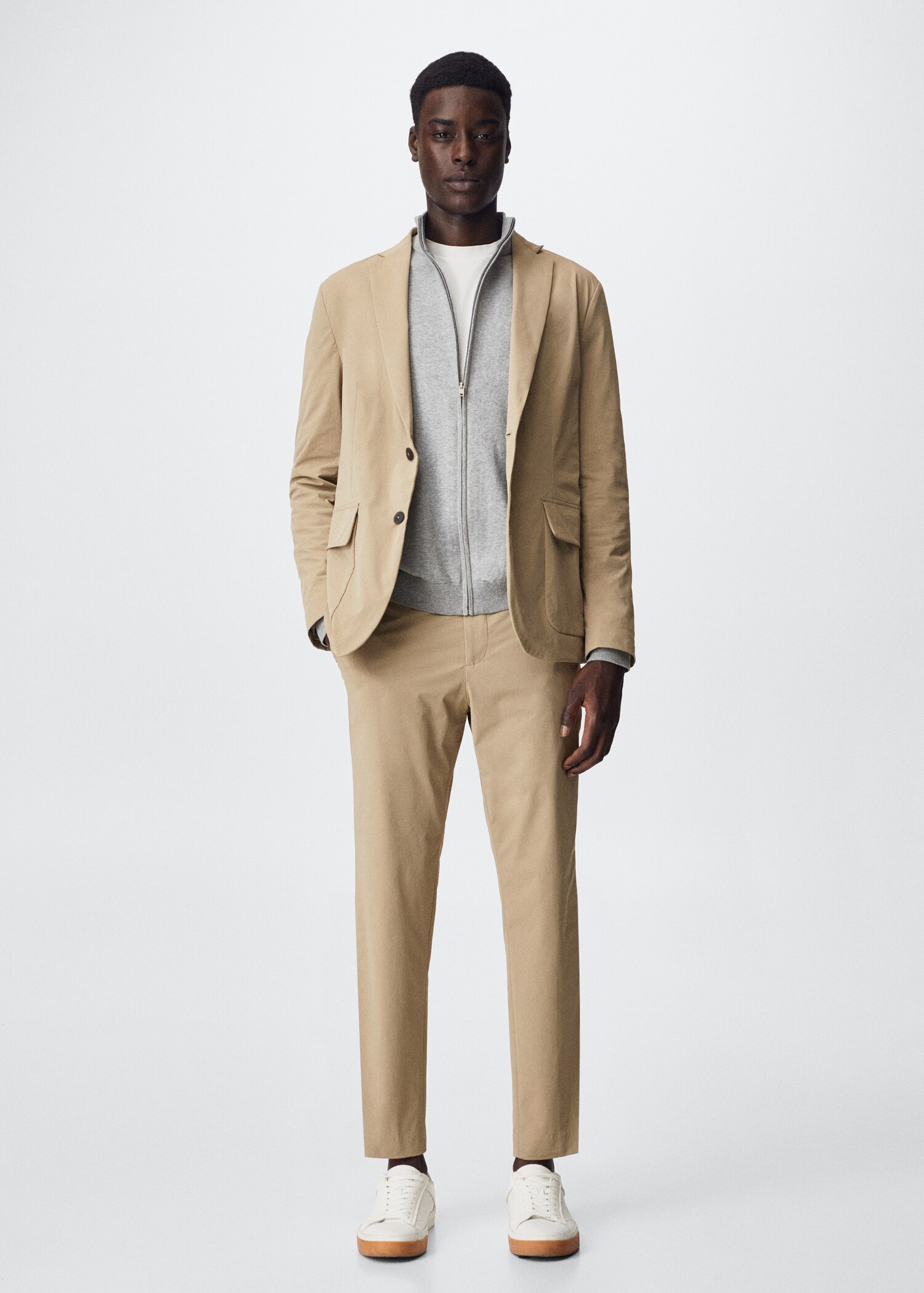 Slim-fit stretch suit blazer - General plane