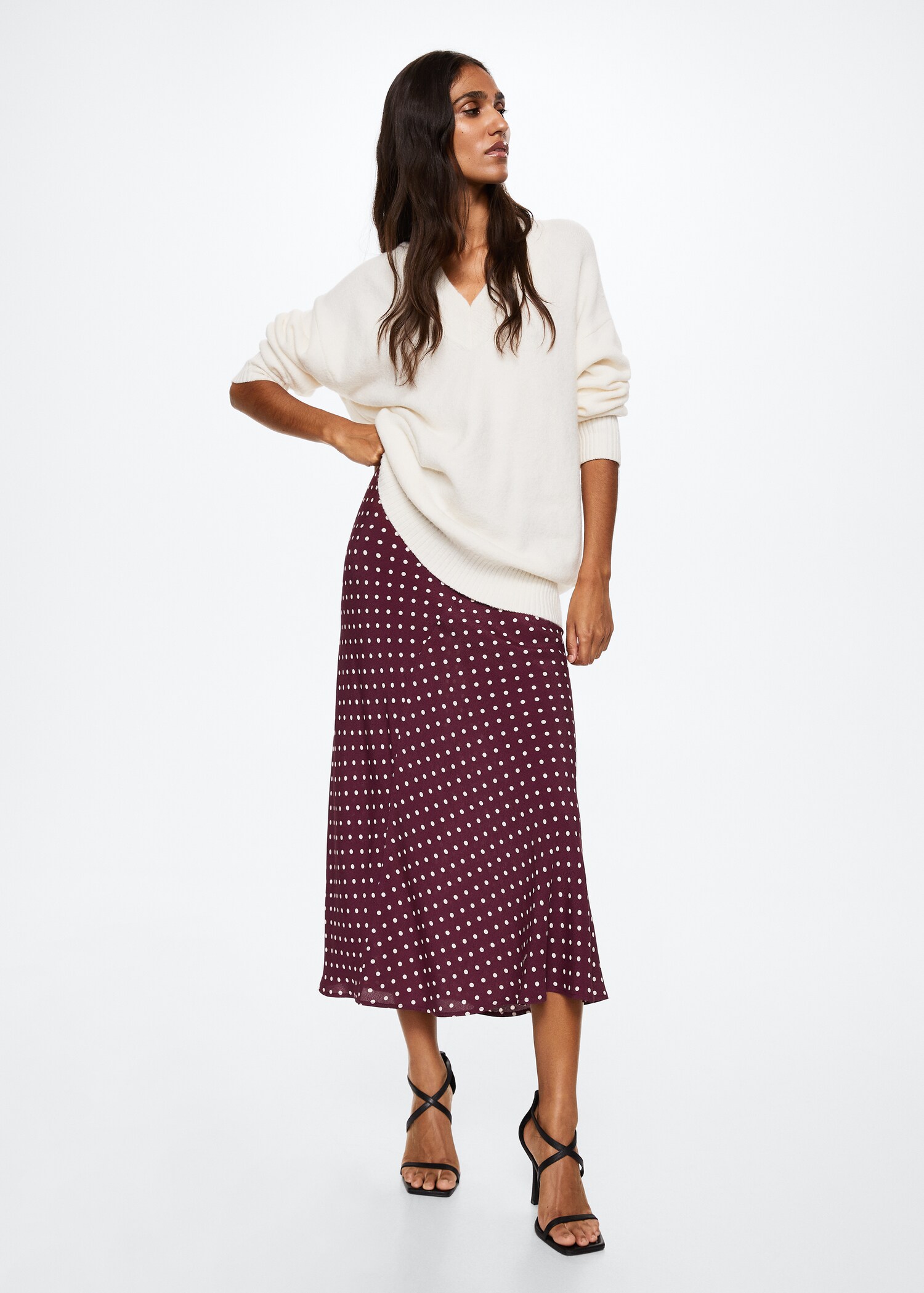 Polka dots midi skirt - General plane