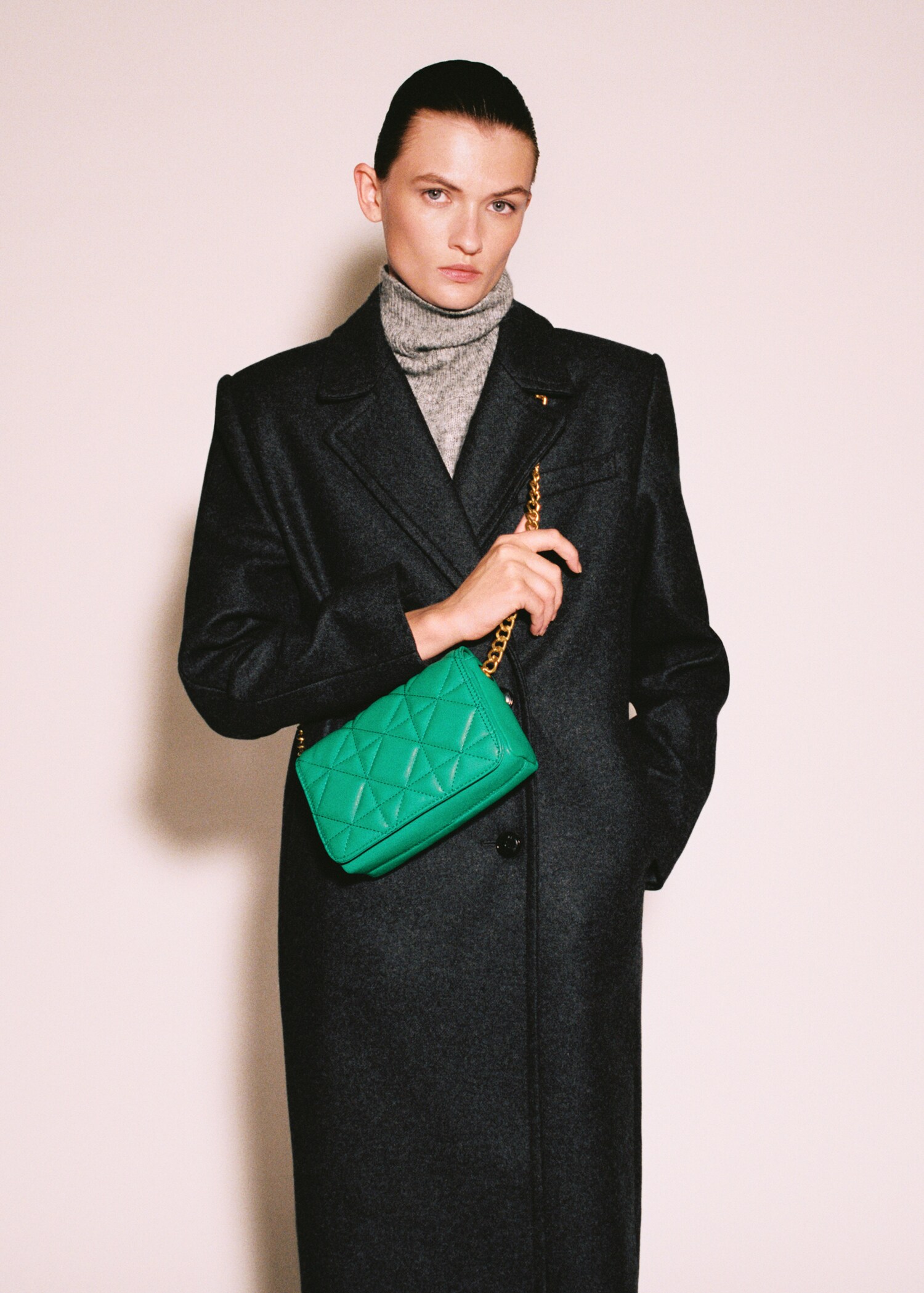 Quilted bag with chain handle - General plane