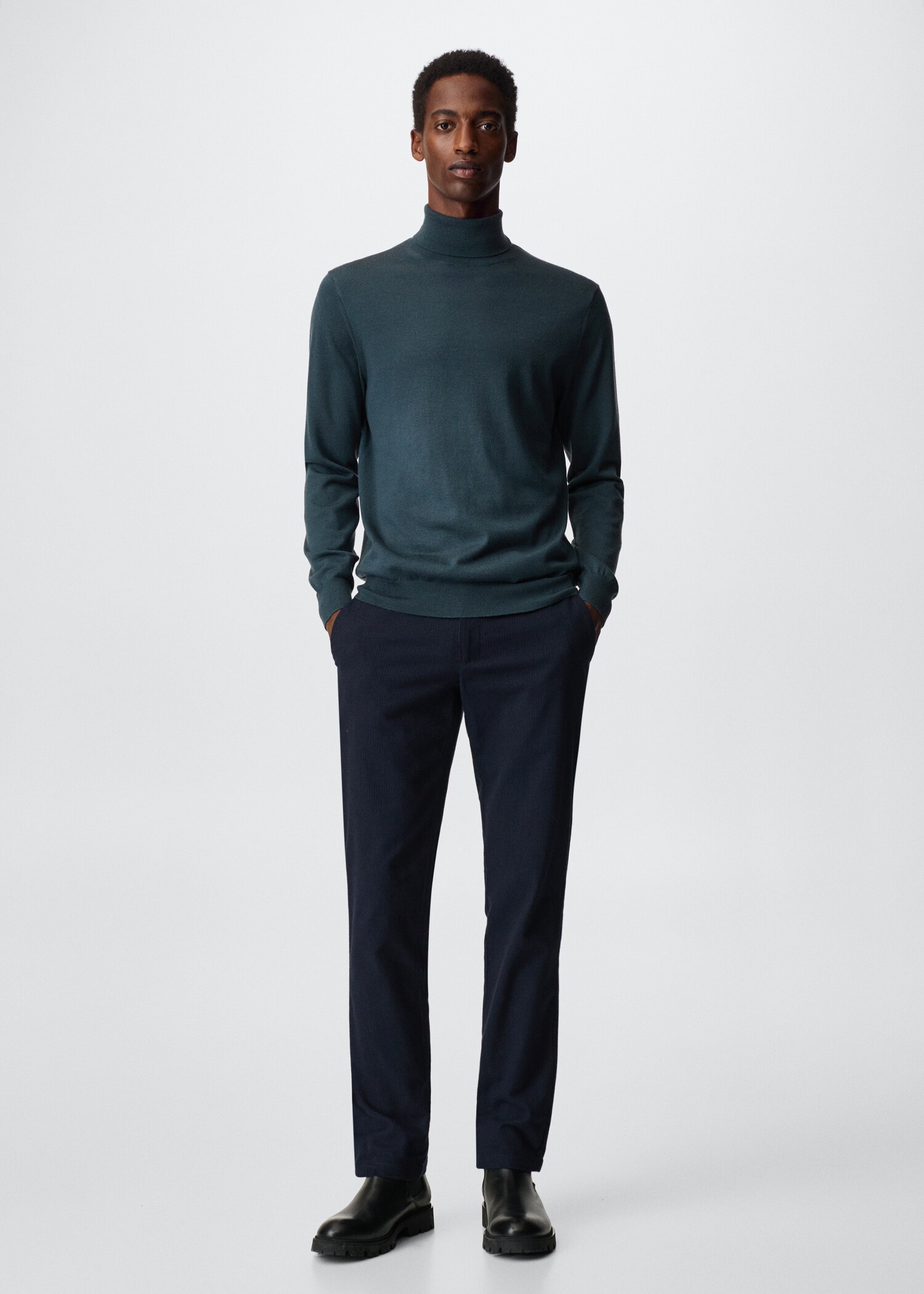 Calças slim fit de algodão - Plano geral