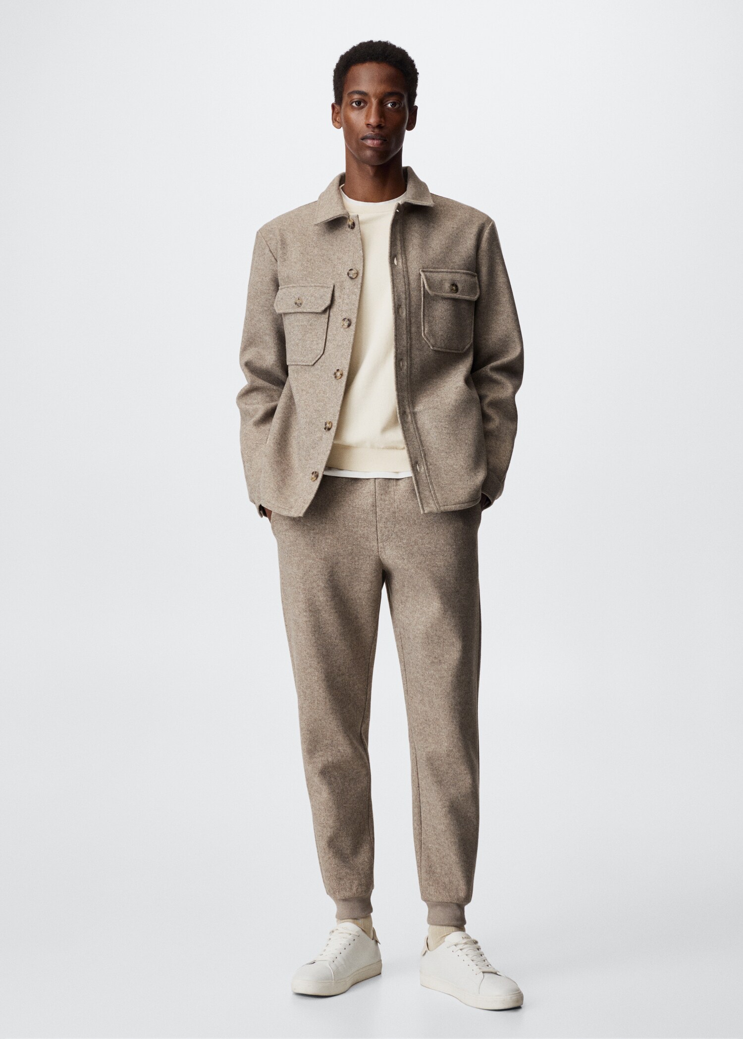 Textured jogger trousers - General plane