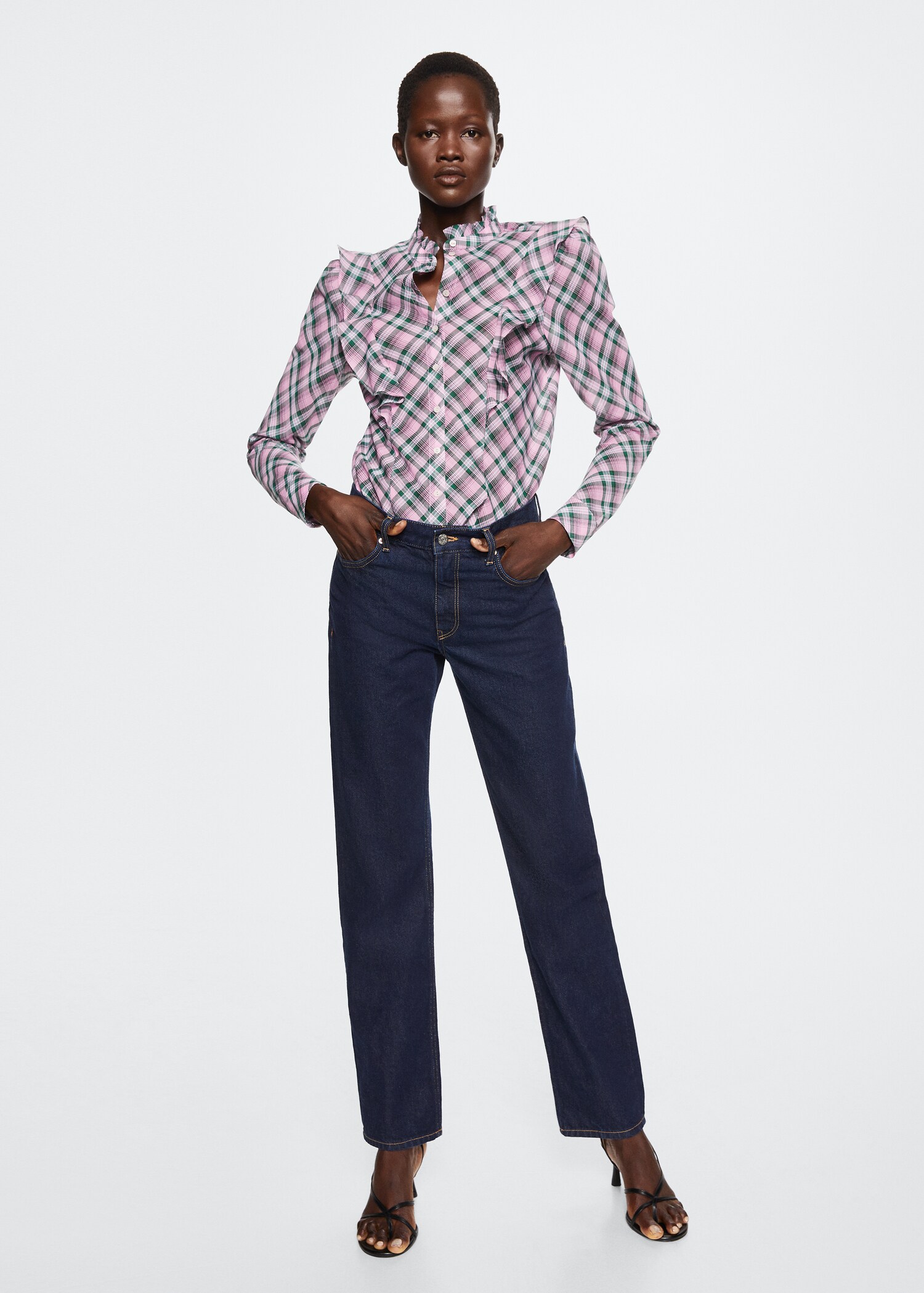 Blouse à carreaux à volant - Plan général