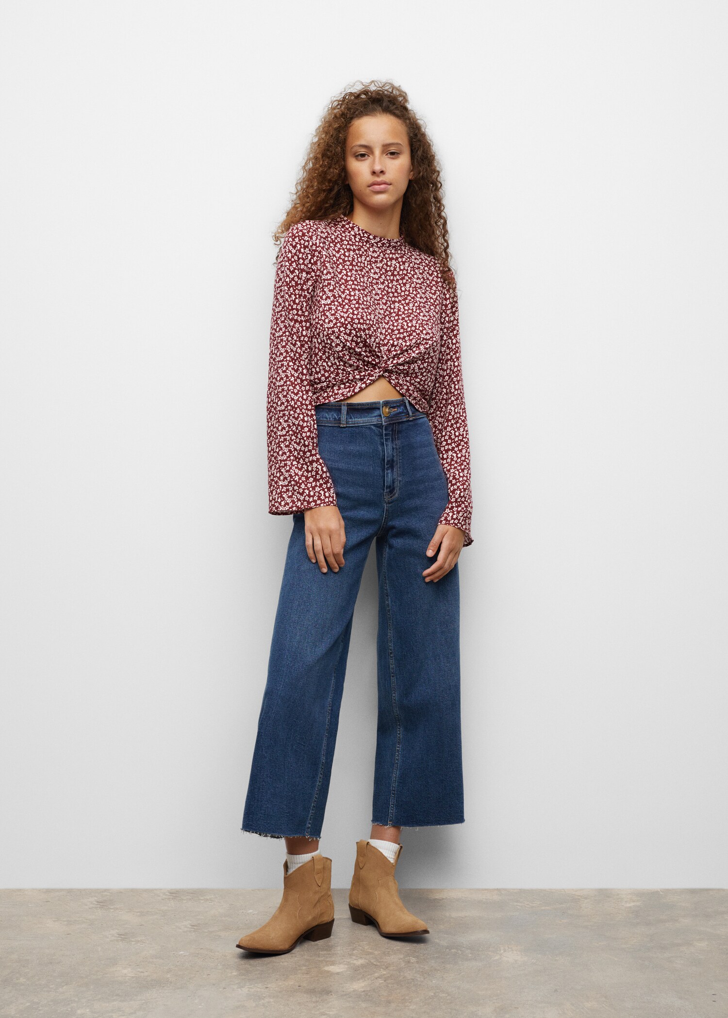 Knot detail floral blouse - General plane