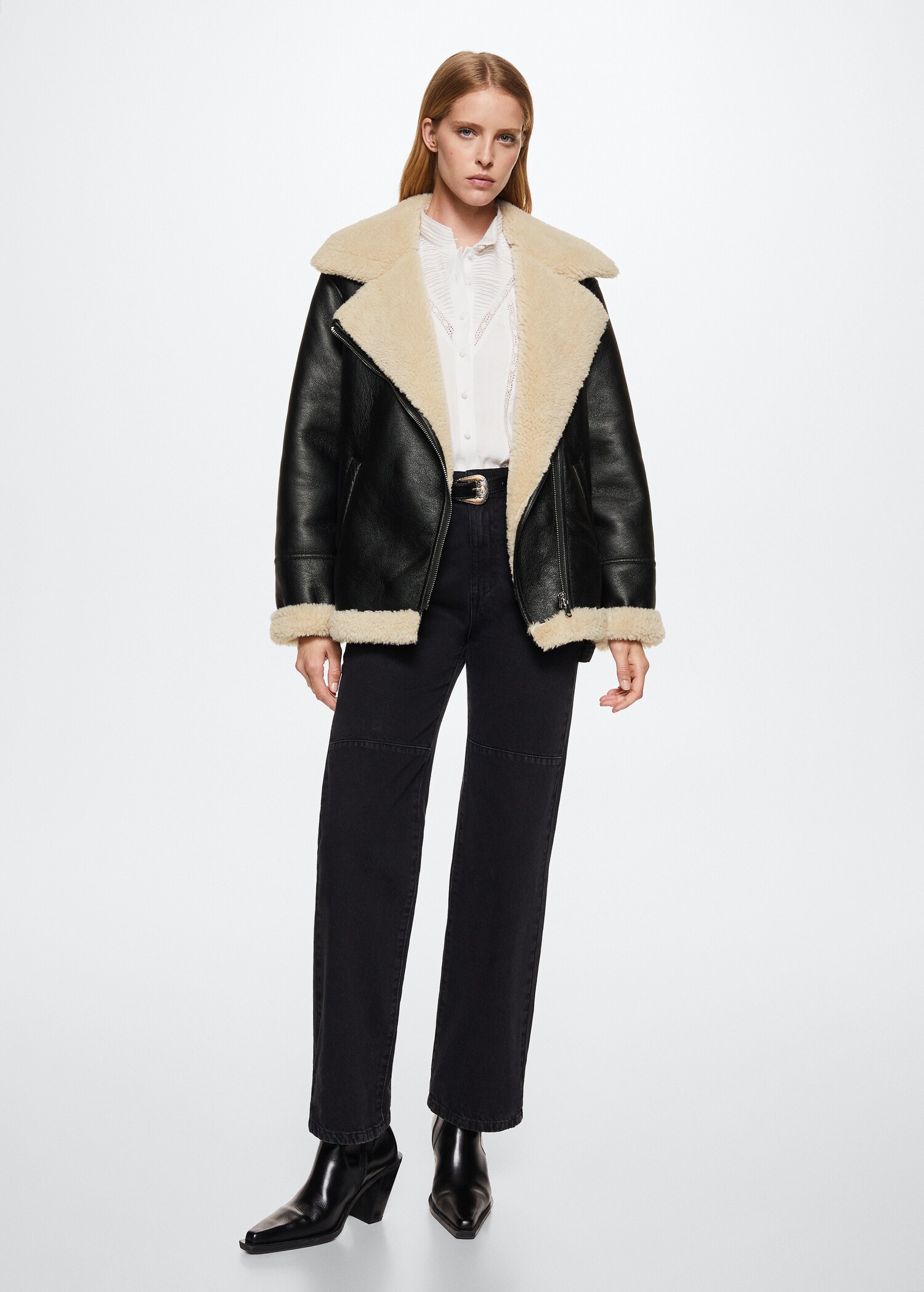 Jacket with shearling-effect lining - General plane
