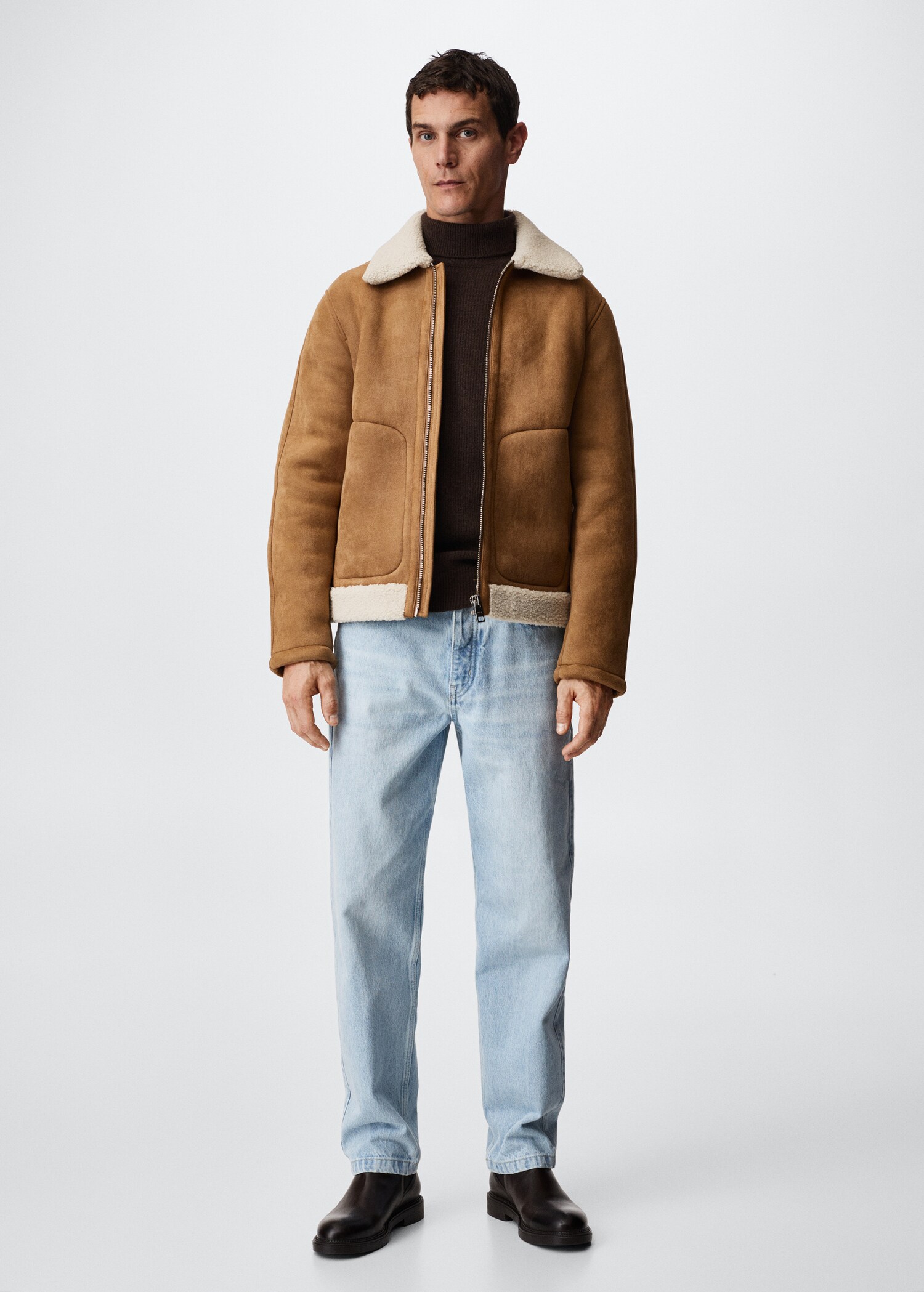 Faux shearling aviator jacket - General plane