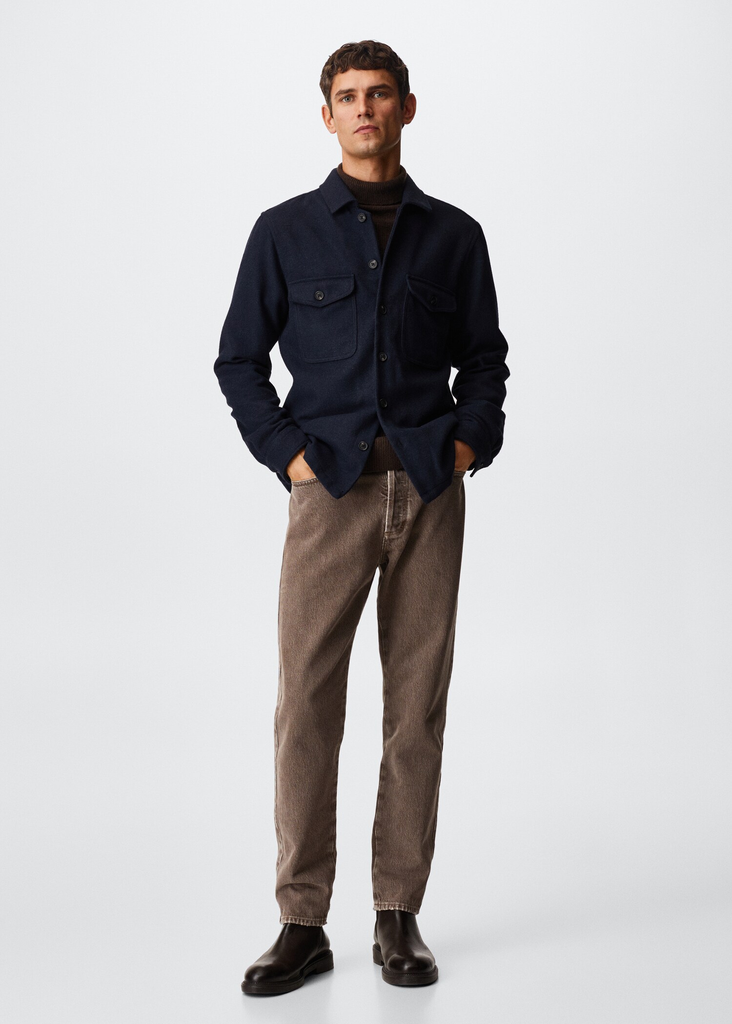 Textured overshirt with pockets - General plane