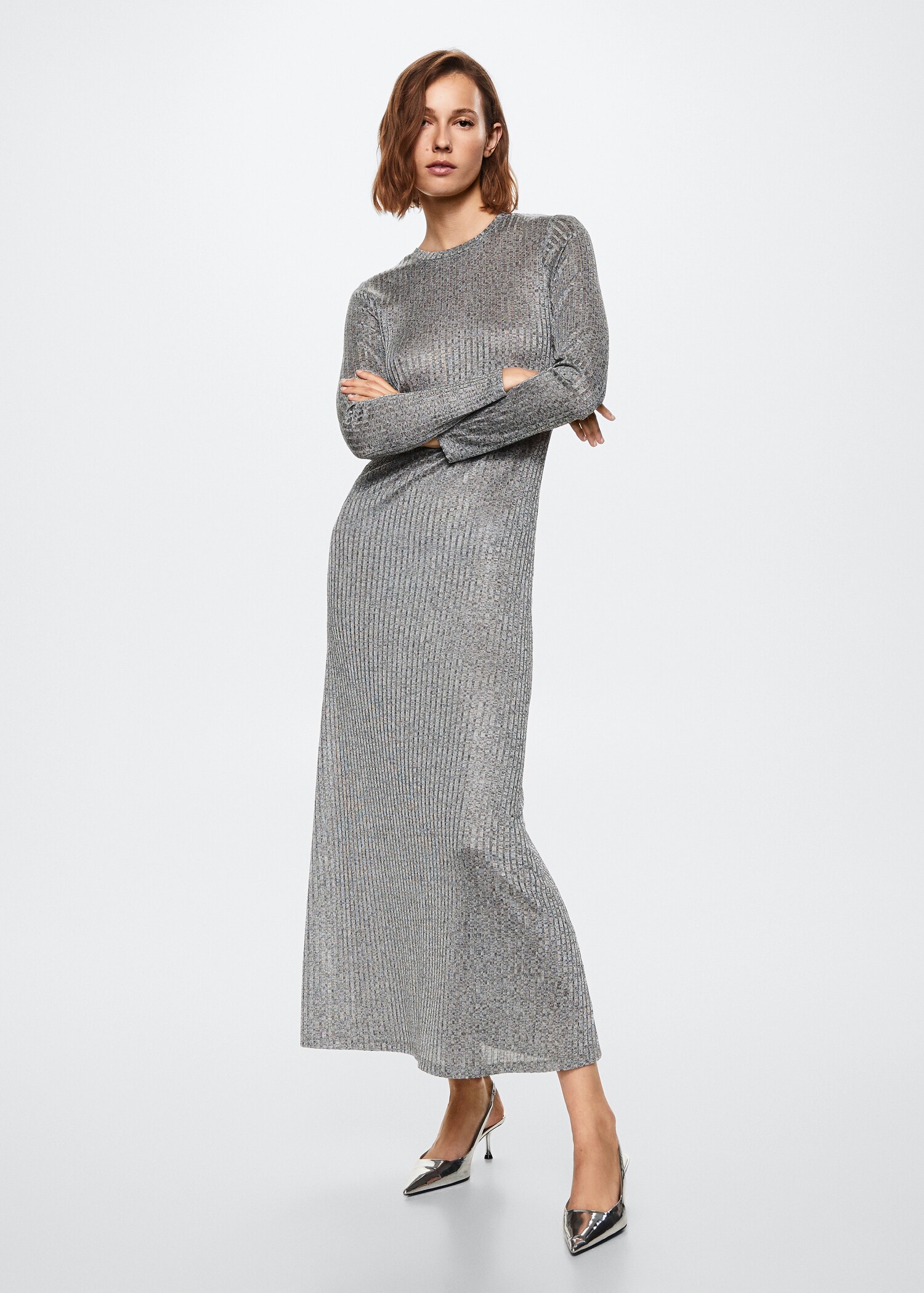 Ribbed long dress - General plane