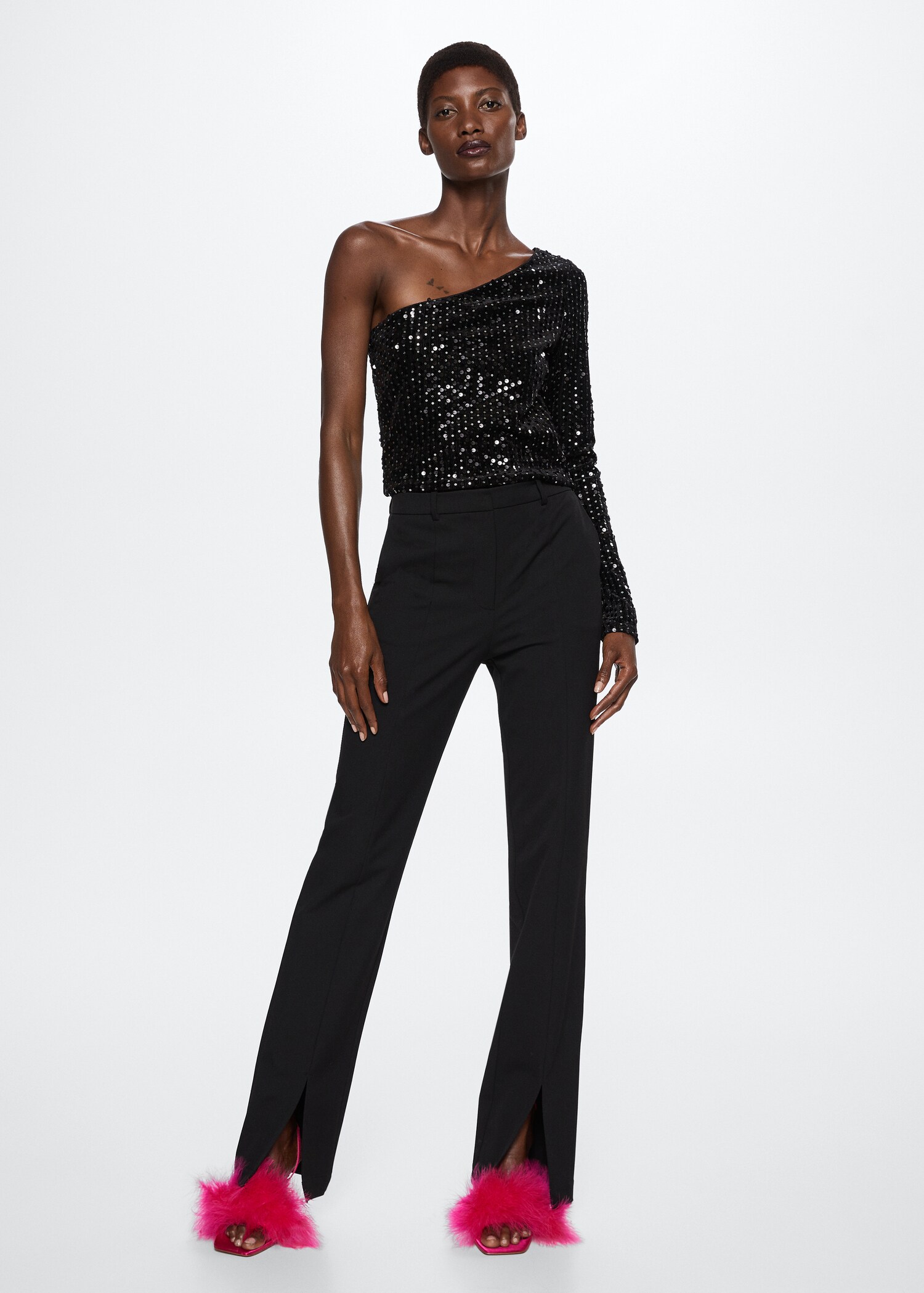 T-shirt asymétrique sequins - Plan général